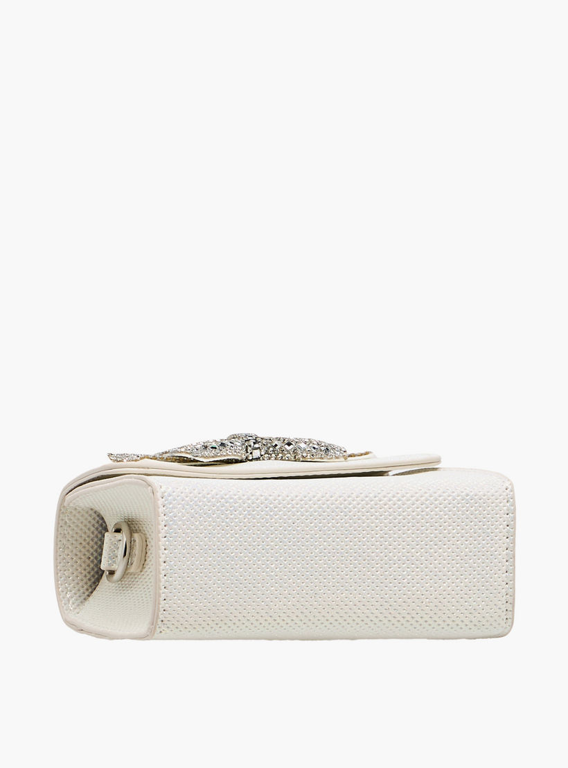 شنطة كروس بودي مزينة بفيونكة مع حزام سلسلة من فلورا بيلا-girls-accessories-bags-image-7