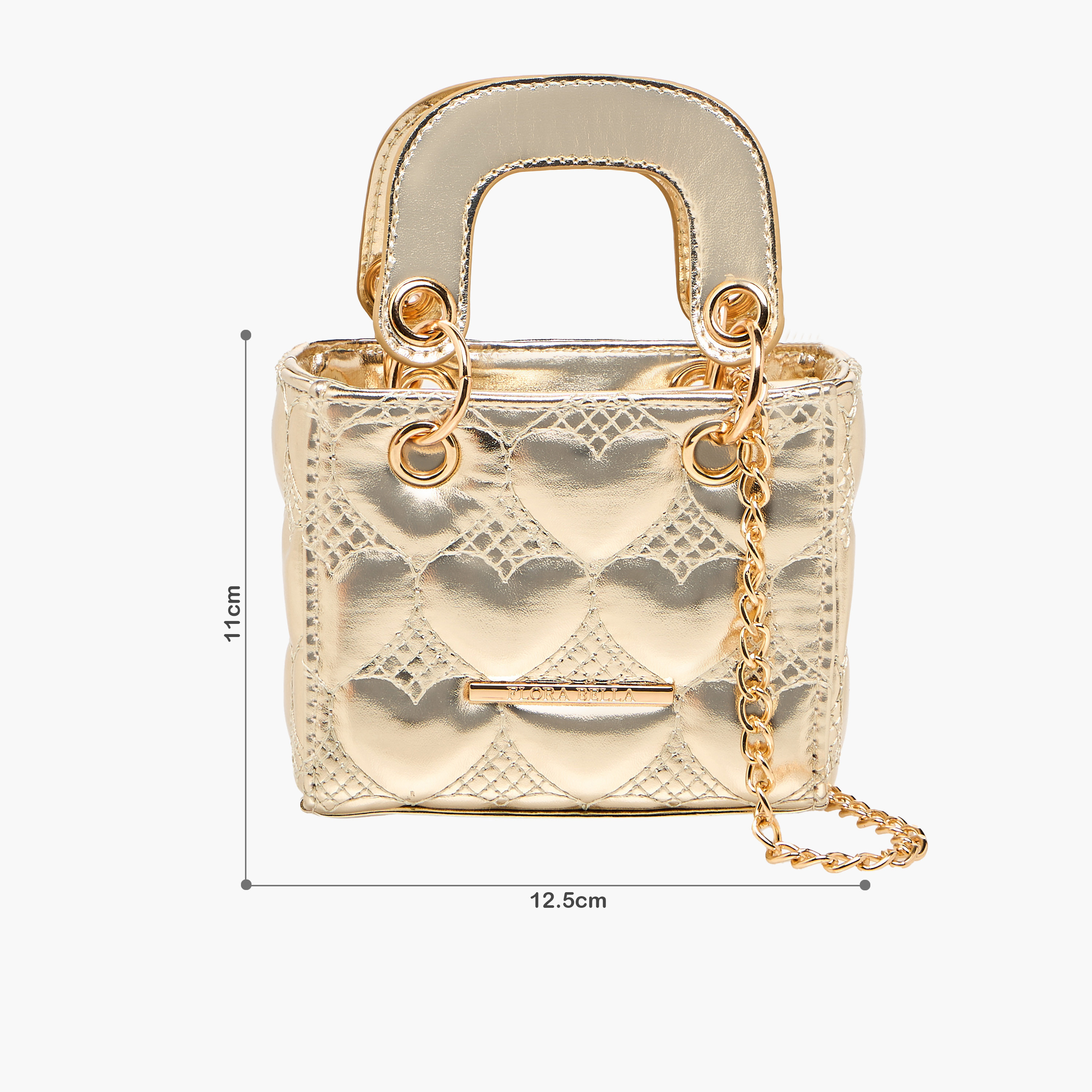 Flora Bella Heart Quilted Crossbody Bag with Chain Strap-girls-accessories-bags-image-2