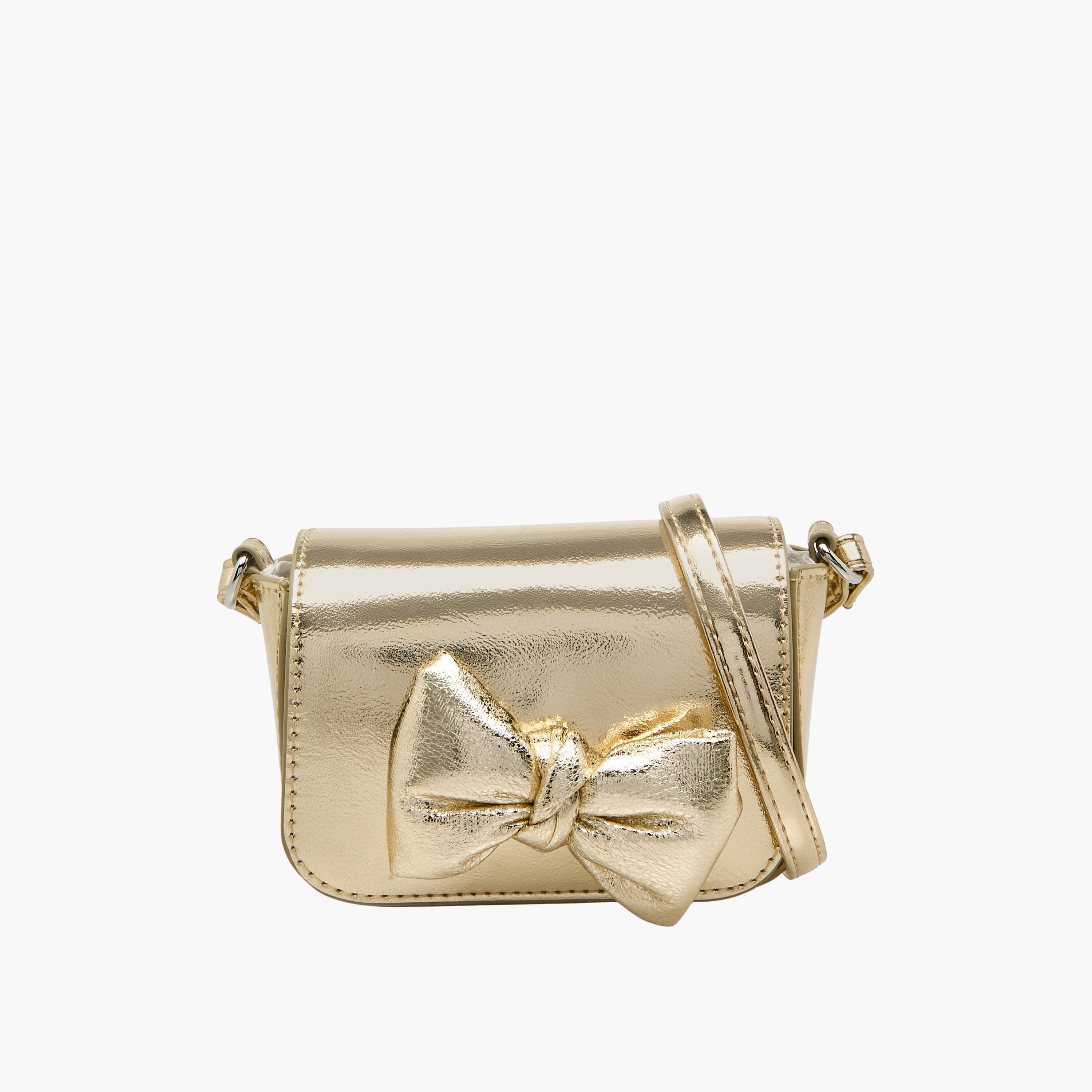 شنطة كروس بودي بزينة فيونكة وطية إغلاق من فلورا بيلا-girls-accessories-bags-image-1