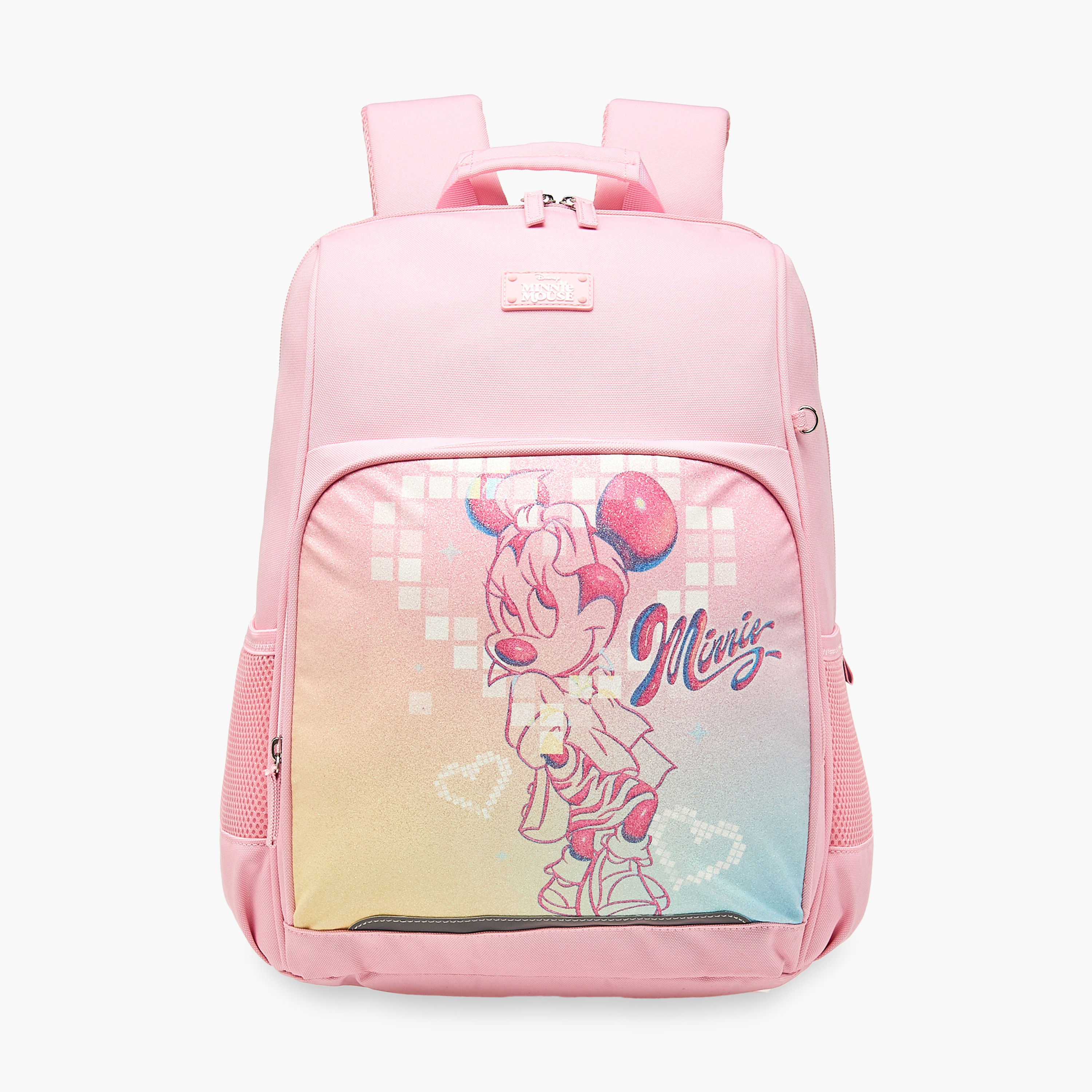 Minnie Mouse Print School Backpack with Adjustable Straps and Zip Closure - 13x31x41 cm-school-bagsandbackpacks-backpacks-image-1