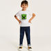 Juniors Minecraft Print T-shirt with Crew Neck and Short Sleeves-T Shirts-thumbnailMobile-0