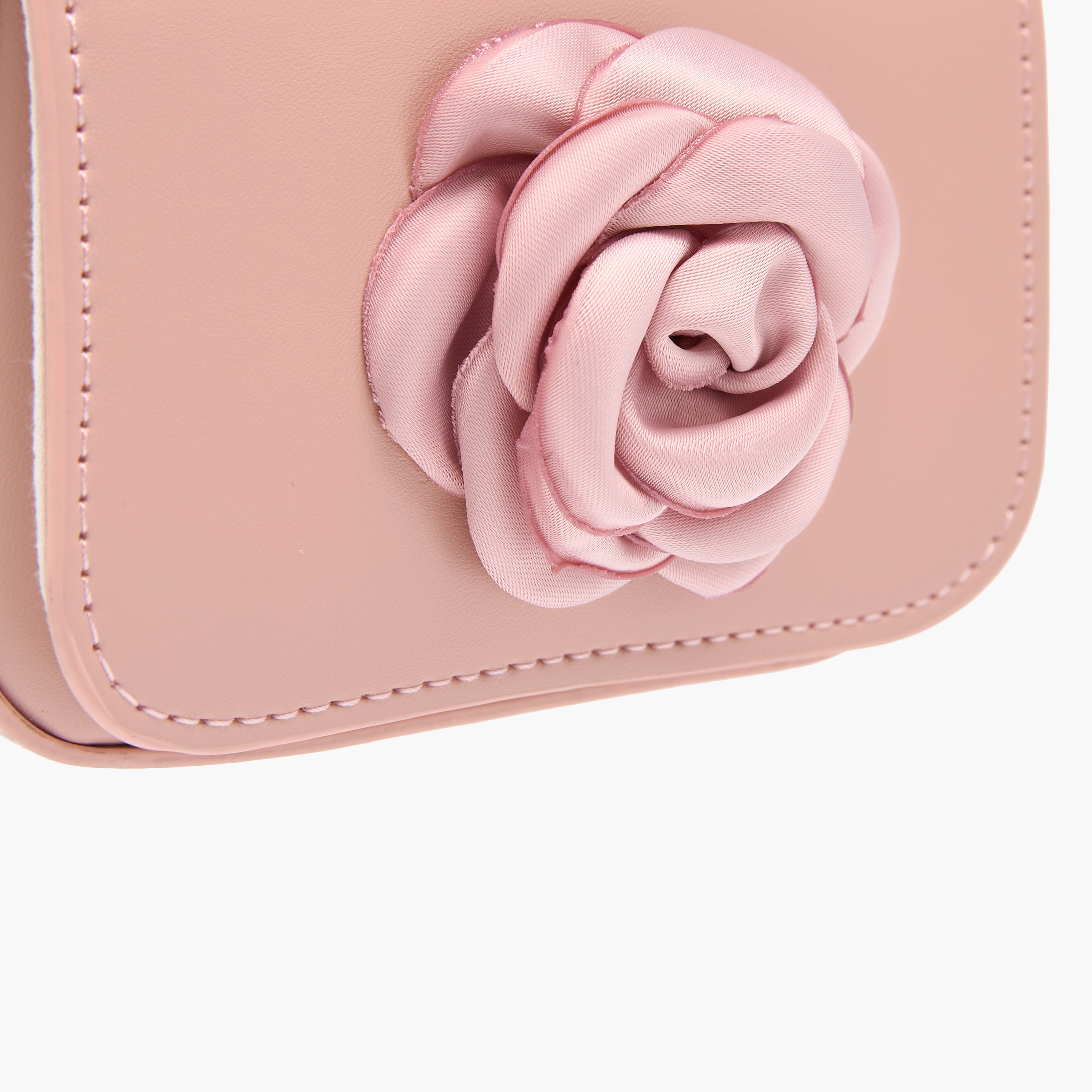 شنطة كروس بودي بحزام سلسلة وطية إغلاق وزينة وردة من فلورا بيلا-girls-accessories-bags-image-4