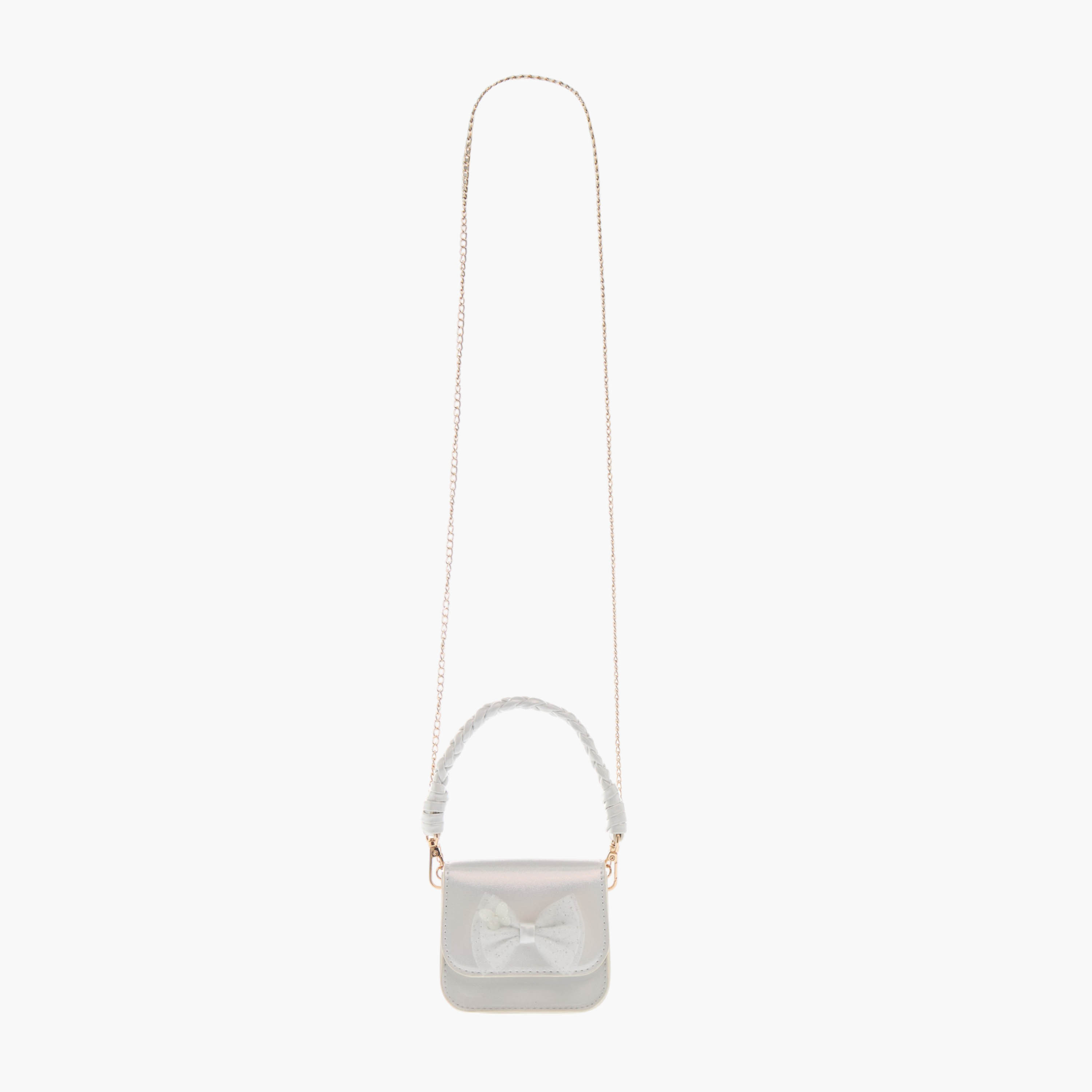 Flora Bella Bow Embellished Crossbody Bag with Chain Strap and Button Closure-girls-accessories-bags-image-2