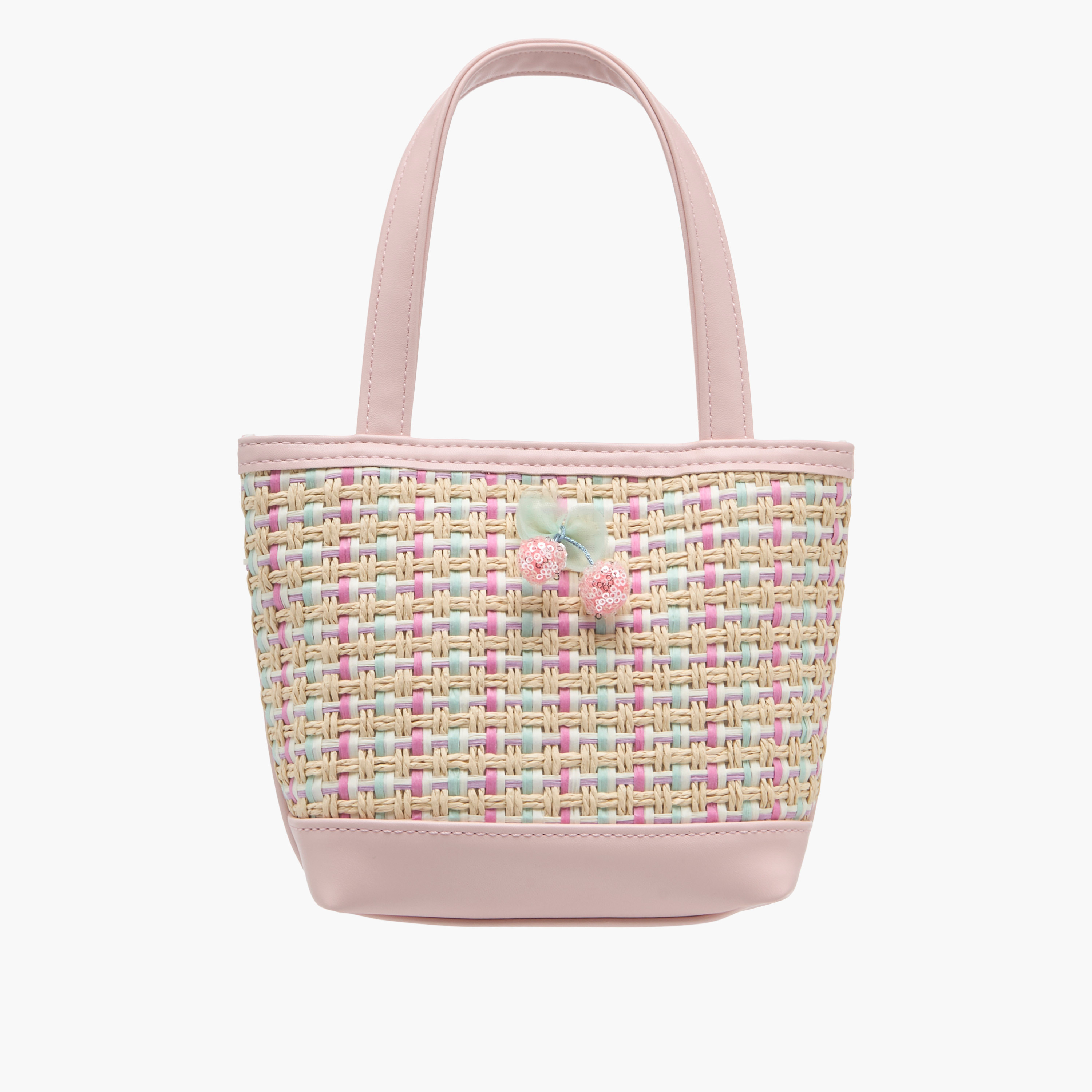 Flora Bella Textured Tote Bag with Double Handle and Snap Button Closure-girls-accessories-bags-image-1