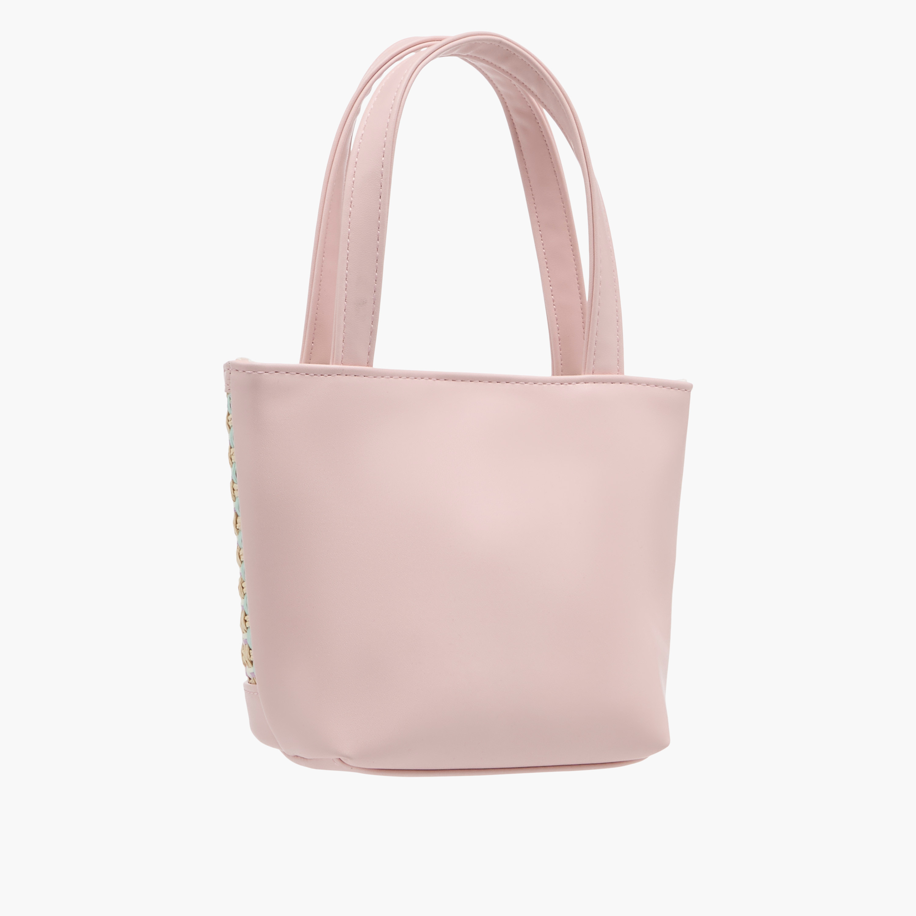 Flora Bella Textured Tote Bag with Double Handle and Snap Button Closure-girls-accessories-bags-image-3