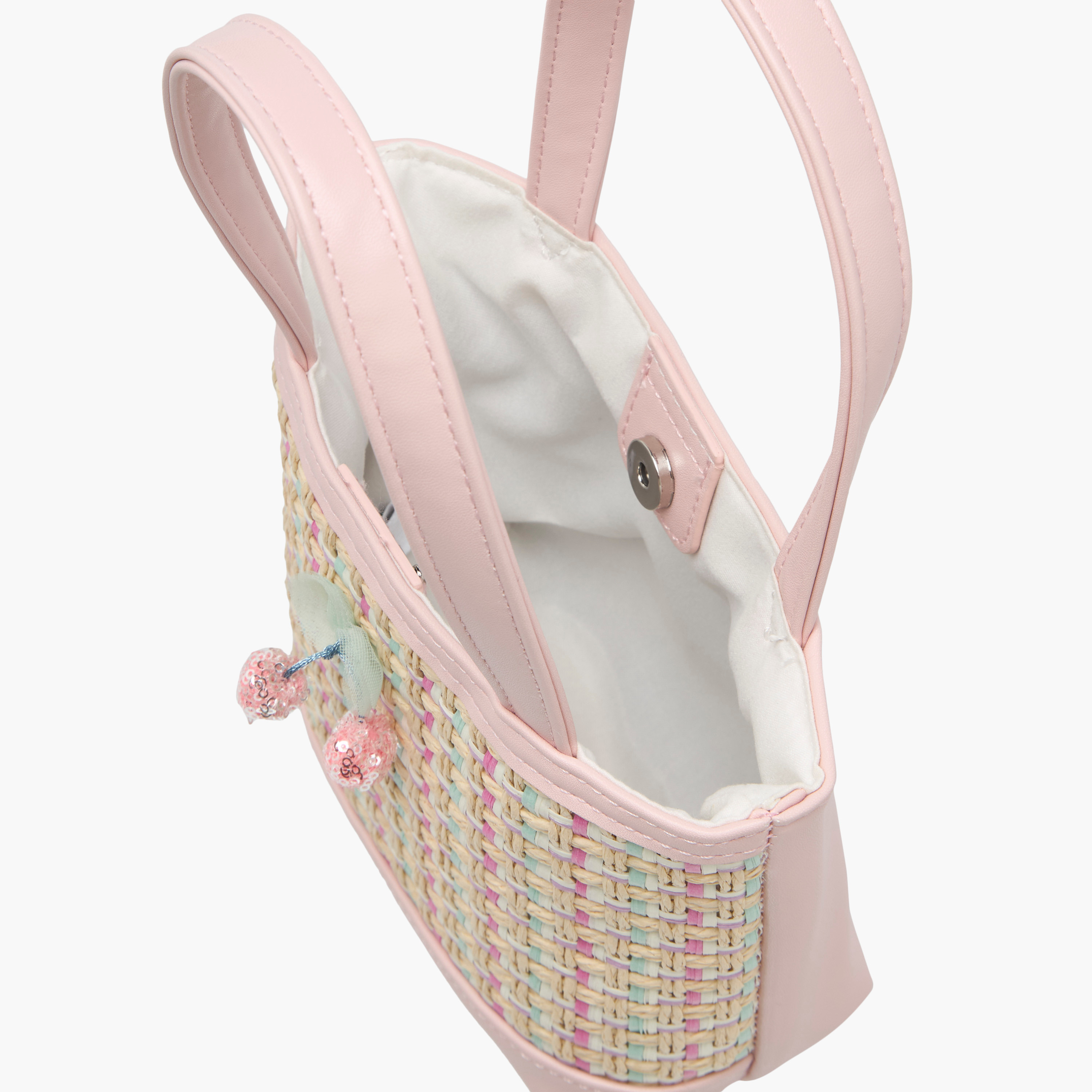 Flora Bella Textured Tote Bag with Double Handle and Snap Button Closure-girls-accessories-bags-image-7