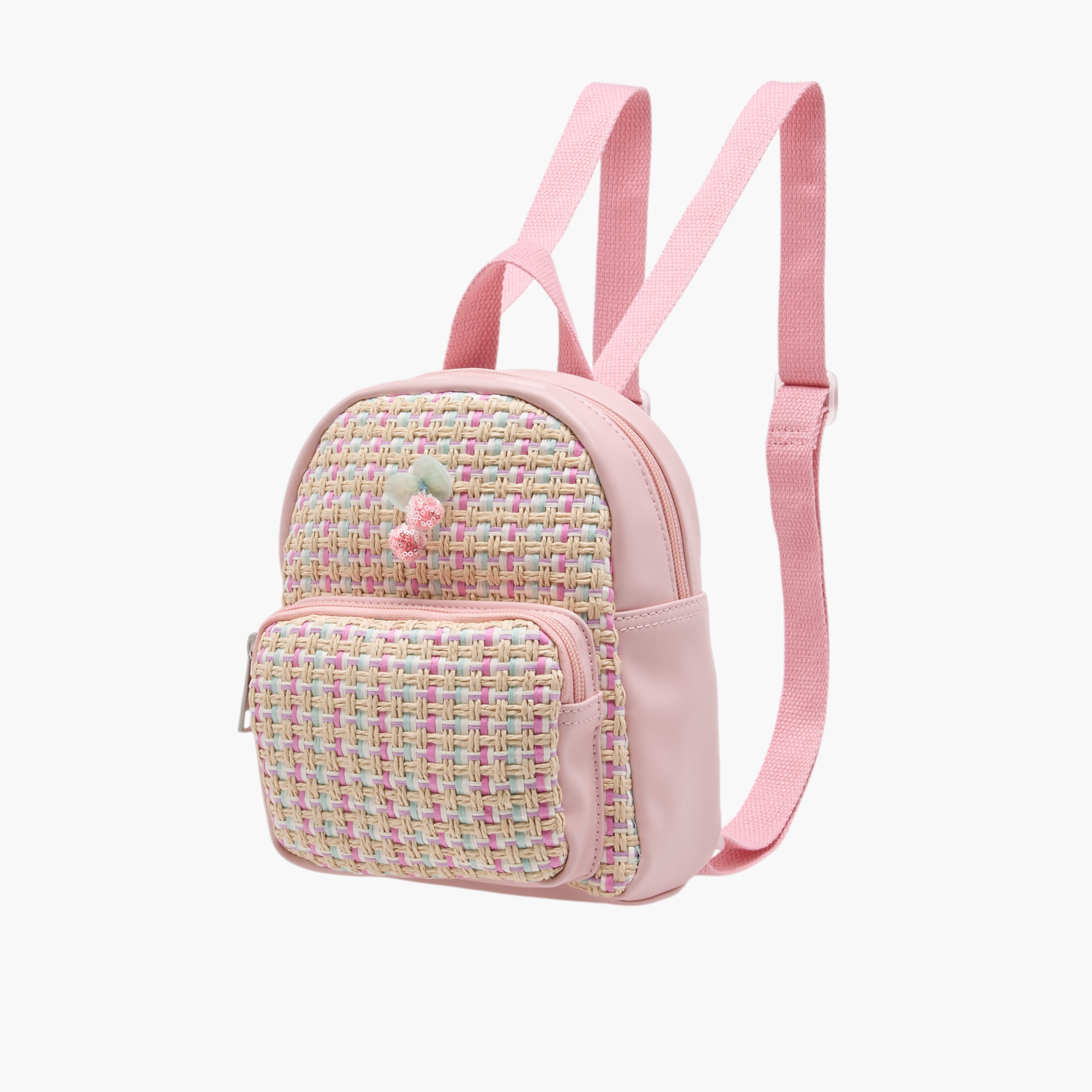 Flora Bella Textured Backpack with Adjustable Straps and Zip Closure - 8x17x21 cm-school-bagsandbackpacks-backpacks-image-2