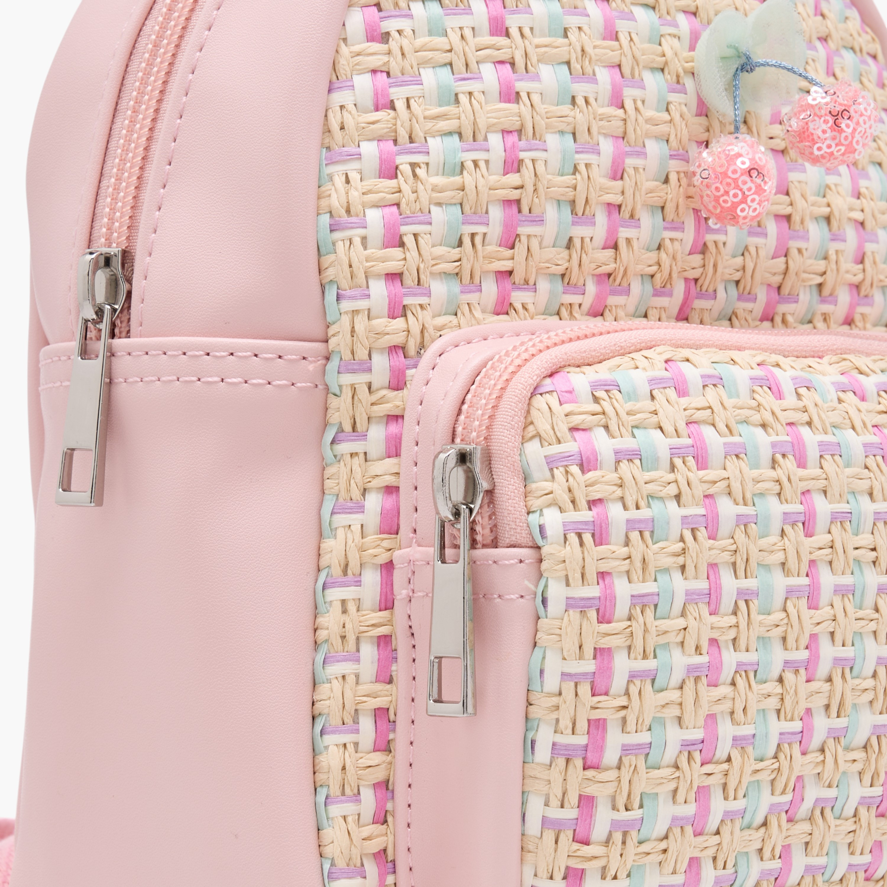 Flora Bella Textured Backpack with Adjustable Straps and Zip Closure - 8x17x21 cm-school-bagsandbackpacks-backpacks-image-5