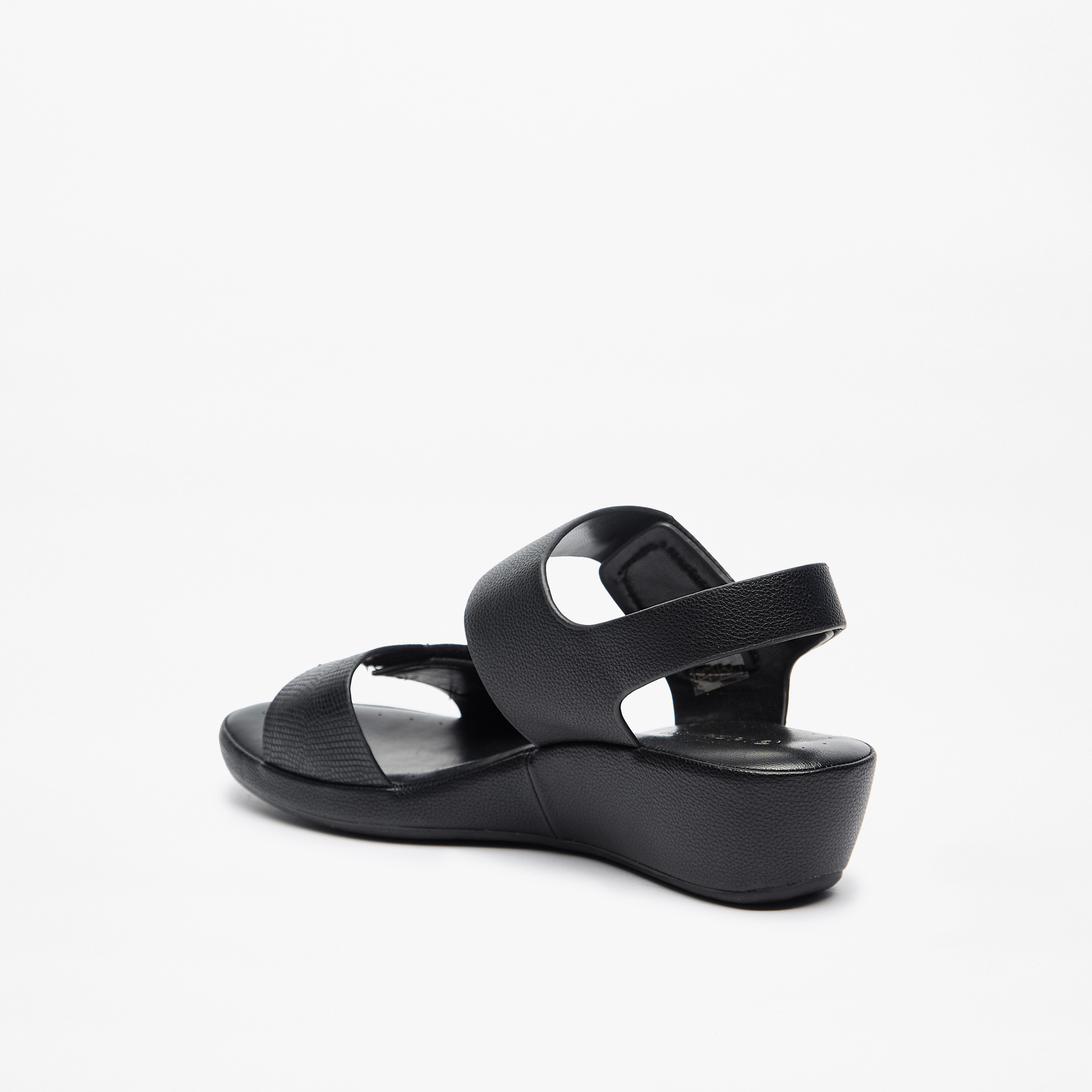 Le Confort Textured Slip-On Comfort Sandals with Hook and Loop Closure-women-shoes-sandals-heeled-image-2