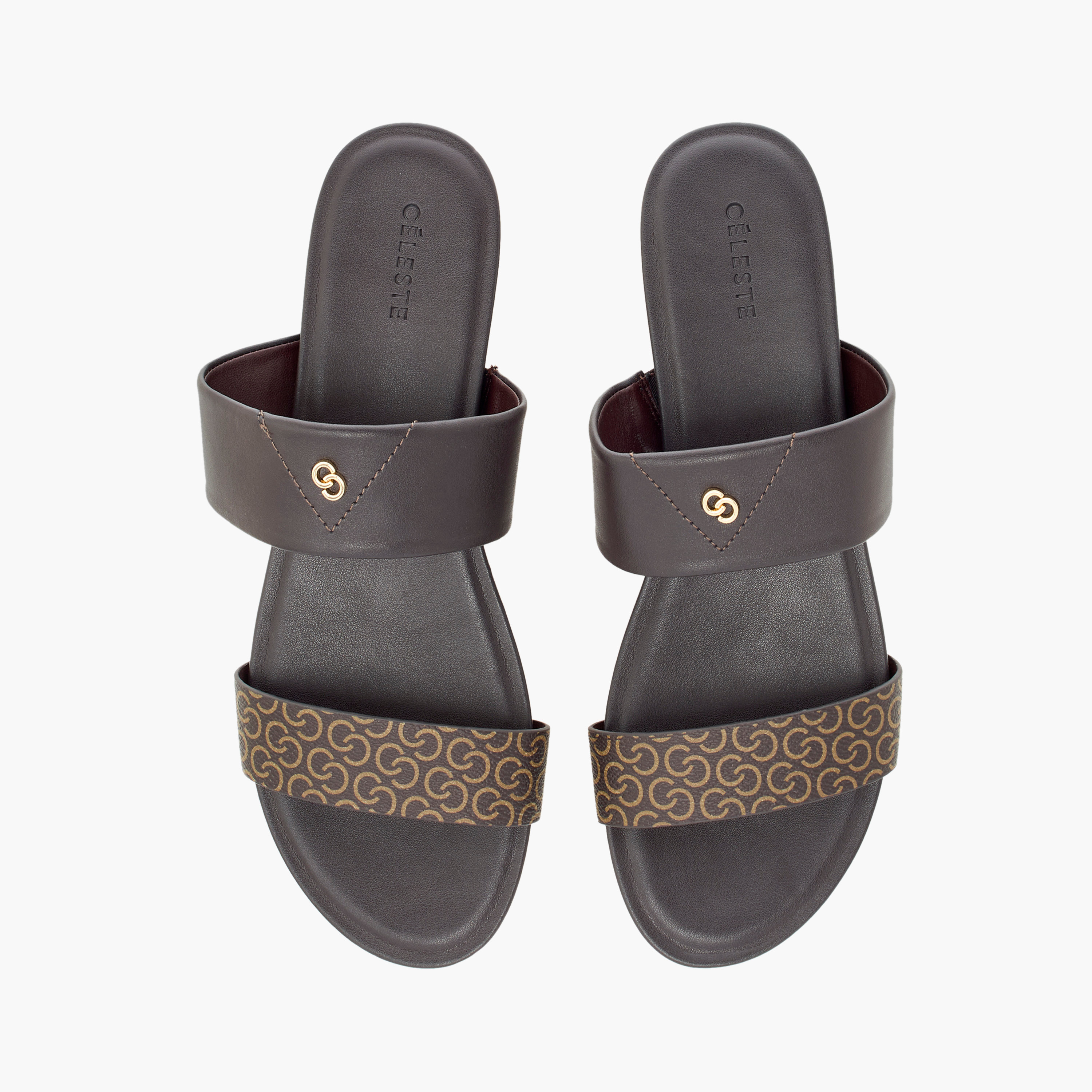 Celeste Women's Monogram Print Slip-On Sandals-women-shoes-flats-sandals-image-1