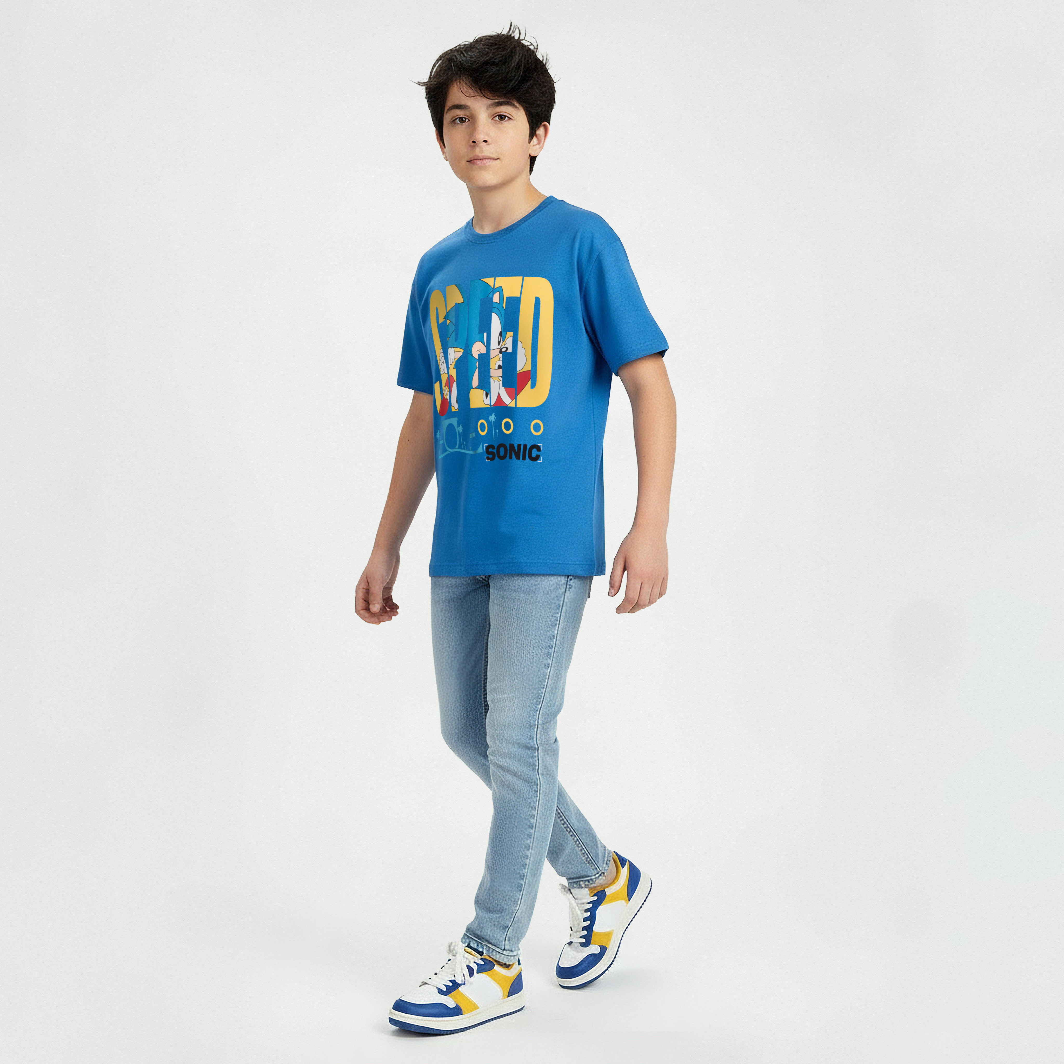Crew Neck Short Sleeves T-shirt with Sonic the Hedgehog Print-boys-clothing-tshirtsandpolos-image-3