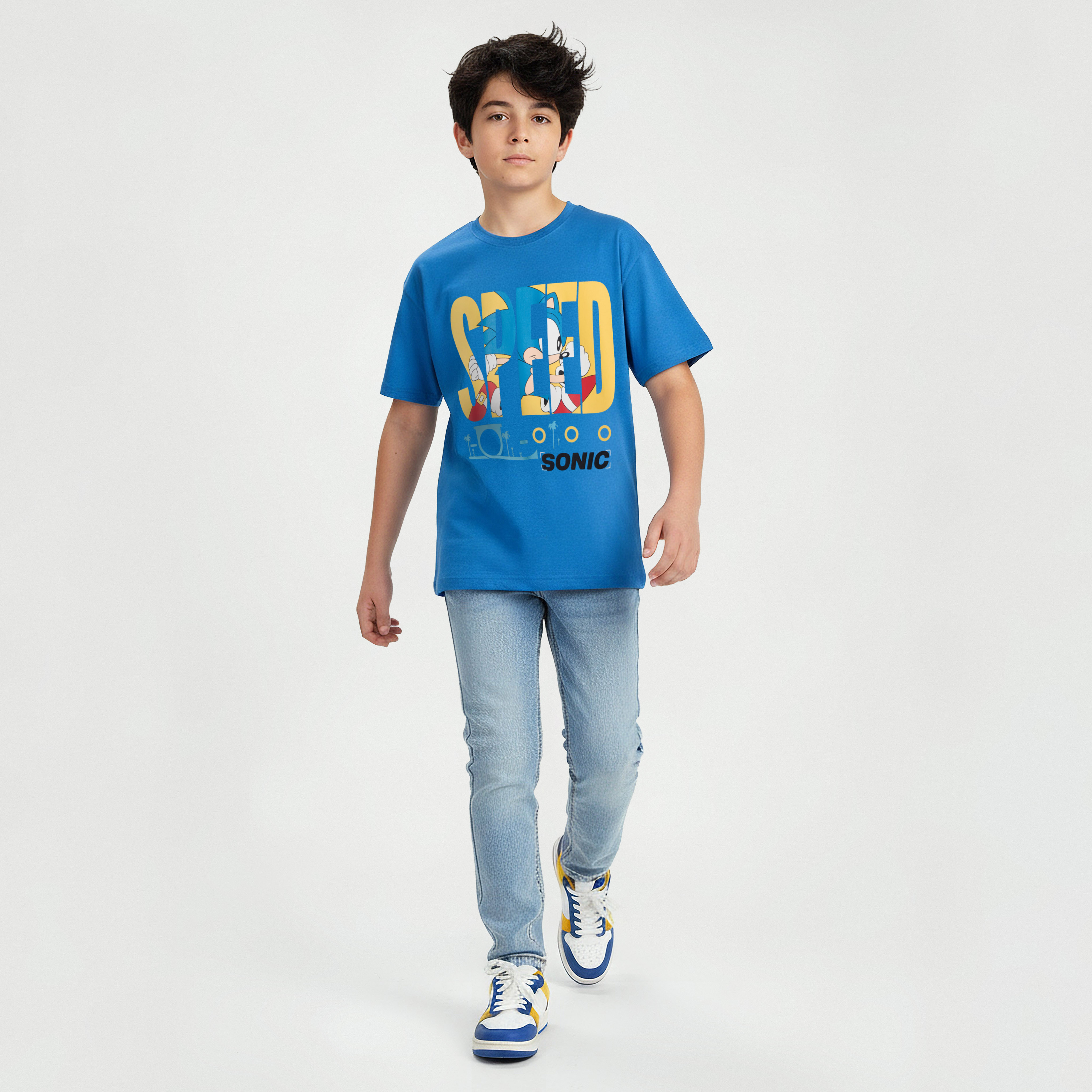 Crew Neck Short Sleeves T-shirt with Sonic the Hedgehog Print-boys-clothing-tshirtsandpolos-image-5