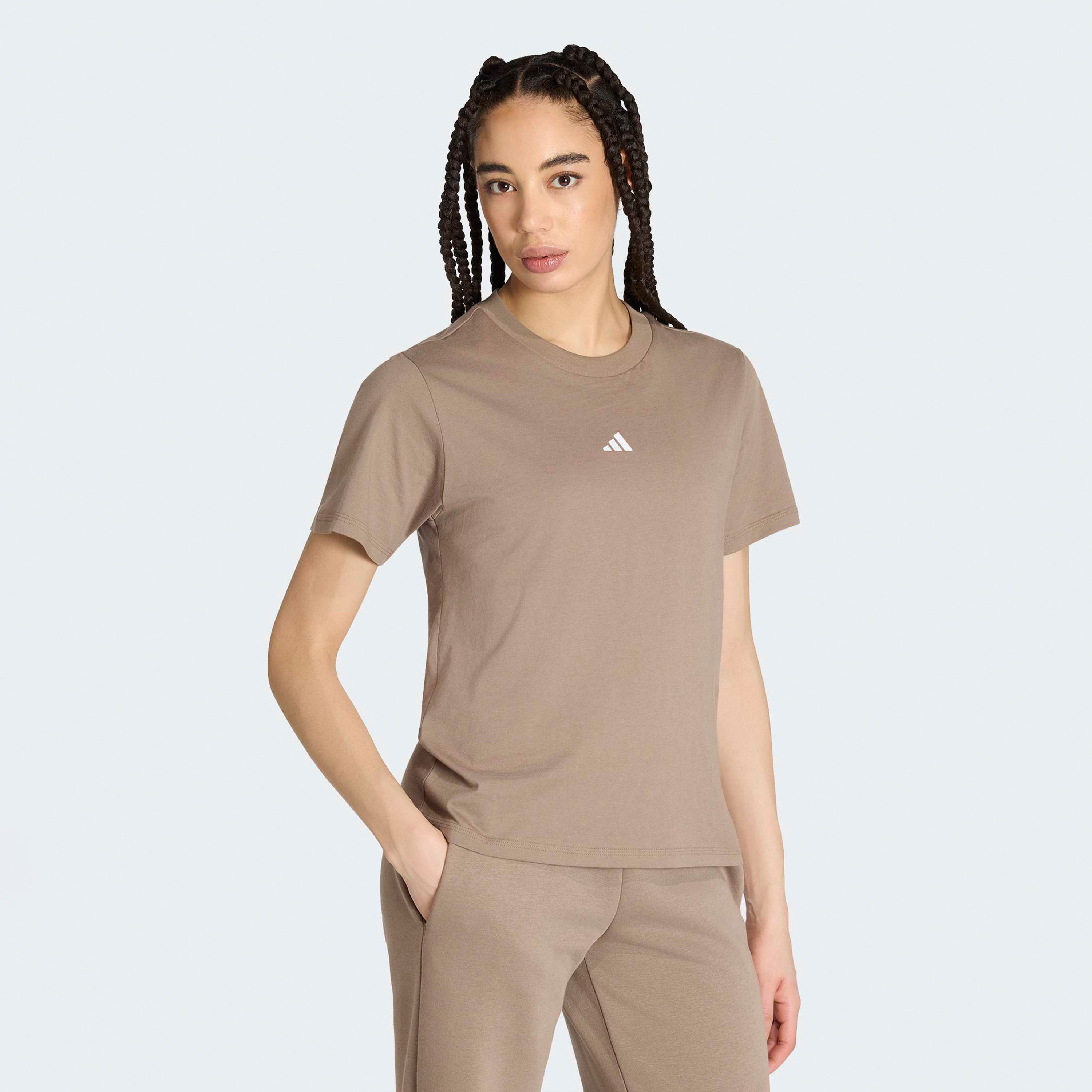 adidas Women's Essentials 3-Stripes Cotton T-Shirt JX7619 | OE-sports-women-clothing-tshirtsandvests-image-1