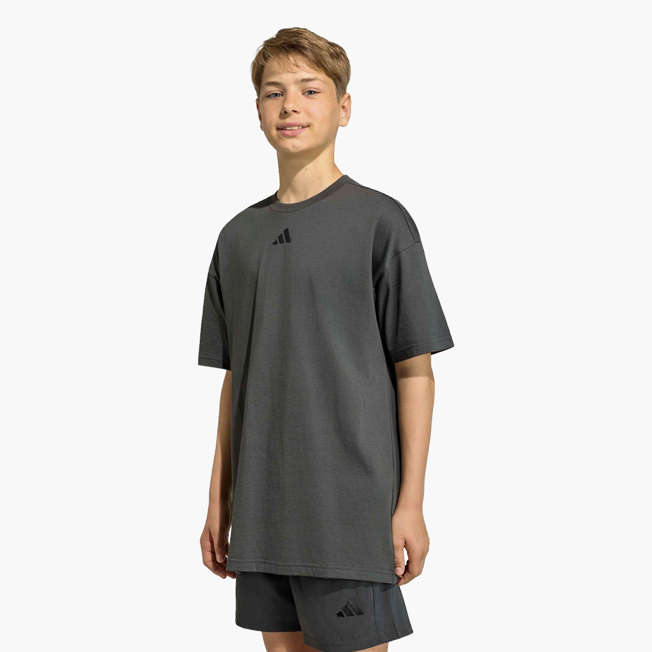 adidas Crew Neck Short Sleeves T-shirt with Logo Print-boys-clothing-tshirtsandpolos-image-2