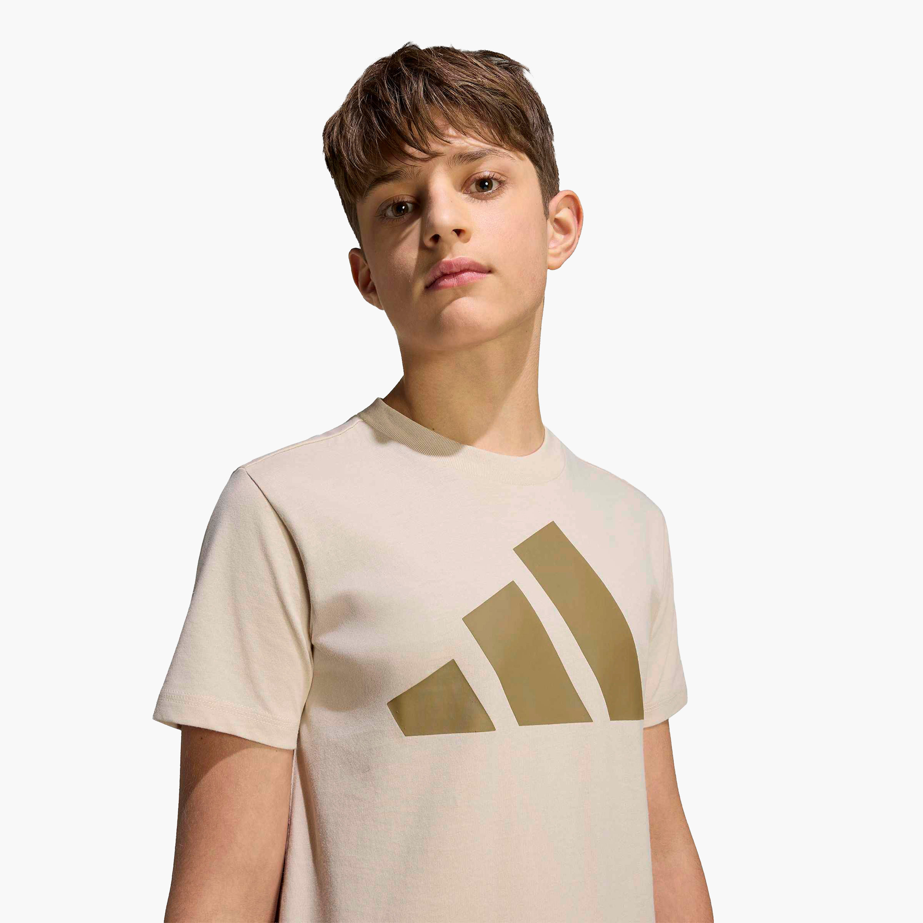 تيشيرت بياقة مستديرة وأكمام قصيرة وطبعات شعار من أديداس-sports-boys-clothing-tops-image-6