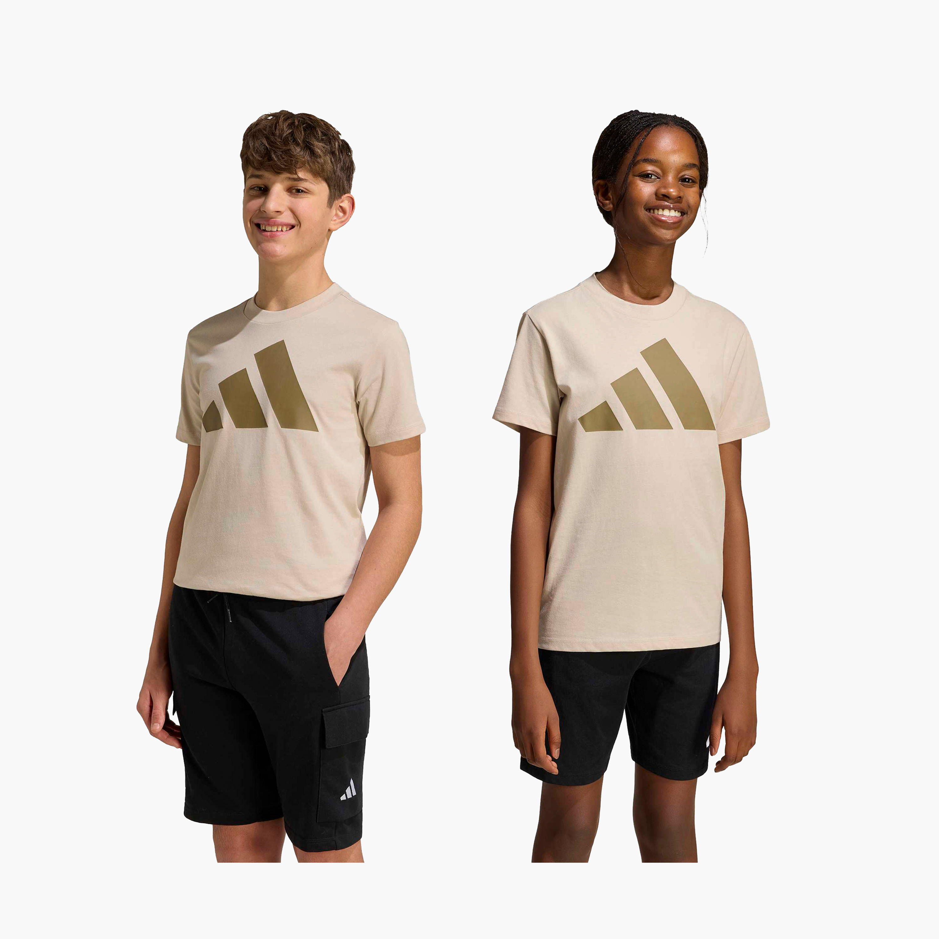 تيشيرت بياقة مستديرة وأكمام قصيرة وطبعات شعار من أديداس-sports-boys-clothing-tops-image-1