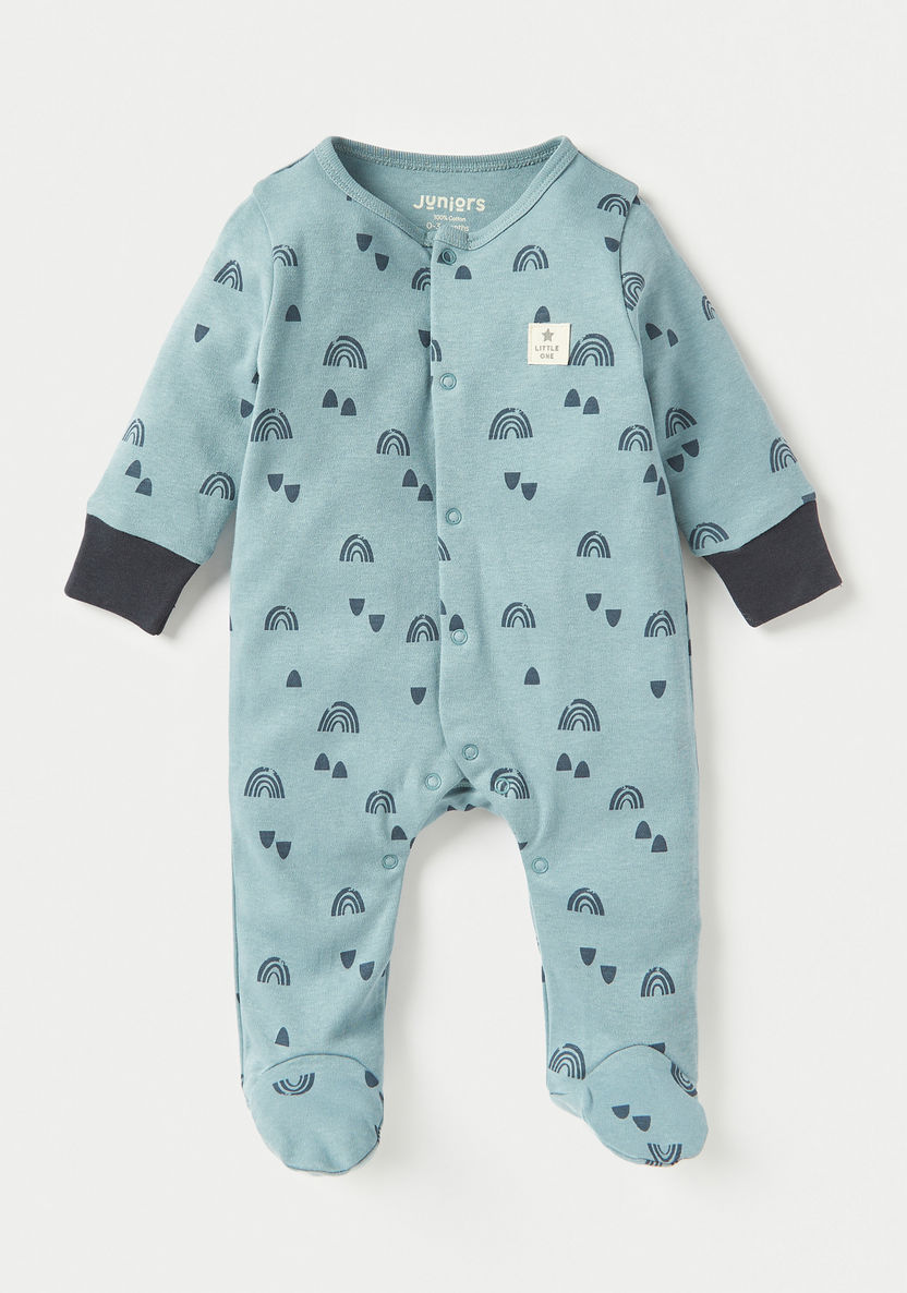 Juniors All-Over Print Sleepsuit with Long Sleeves - Set of 3-Sleepsuits-image-3