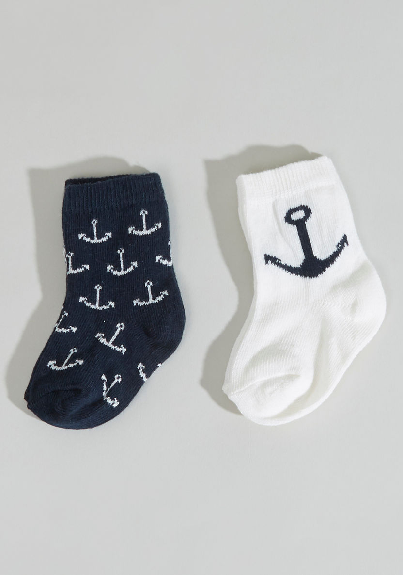 Juniors Anchor Printed Socks - Set of 2-Multipacks-image-0