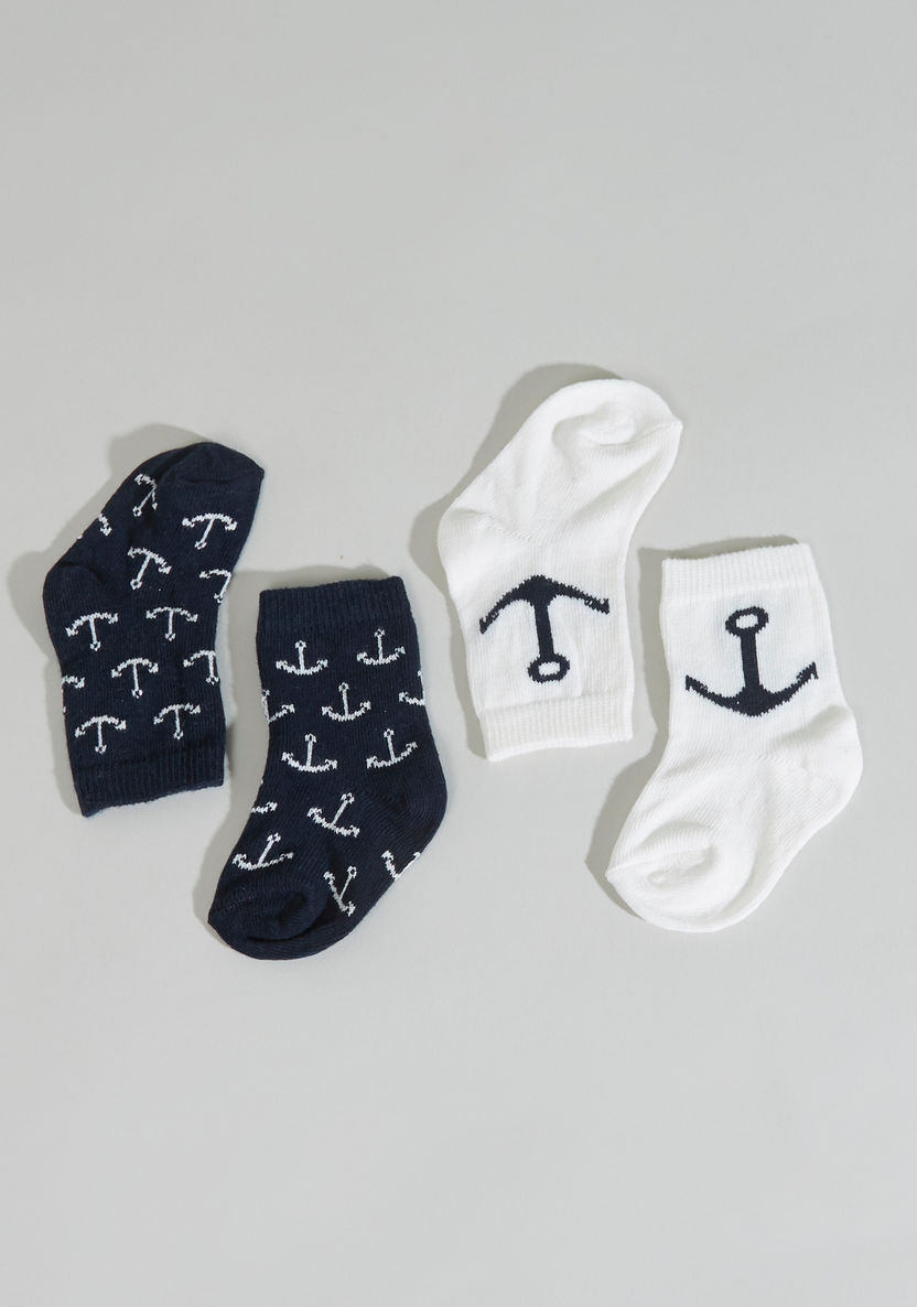 Juniors Anchor Printed Socks - Set of 2-Multipacks-image-1