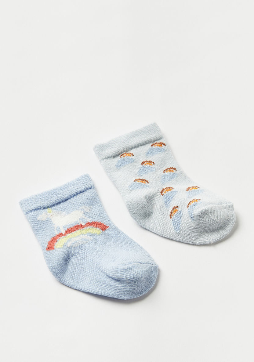 Juniors Printed Ankle Length Socks - Set of 2-Socks-image-0