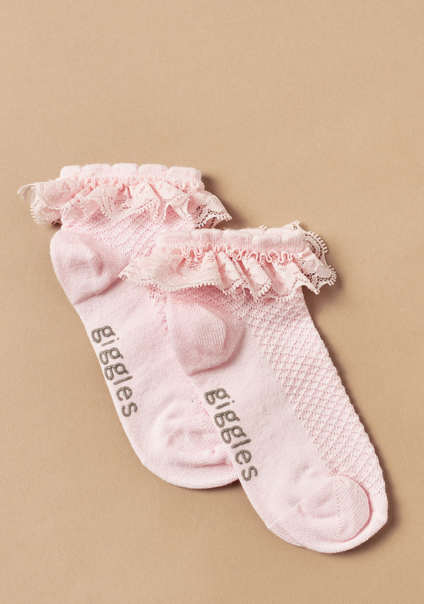 Giggles Embroidered Frill Detail Socks-Socks-image-1