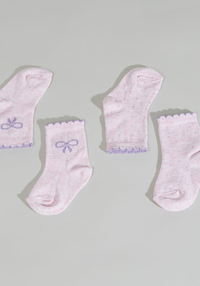 Juniors Printed Socks with Scalloped Hem - Set of 2-Socks-image-1