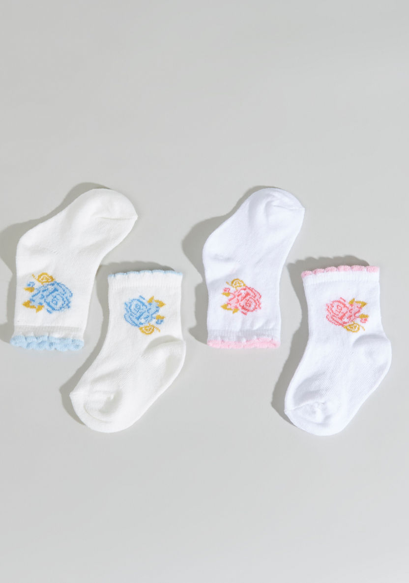 Juniors Floral Printed Socks - Set of 2-Socks-image-1