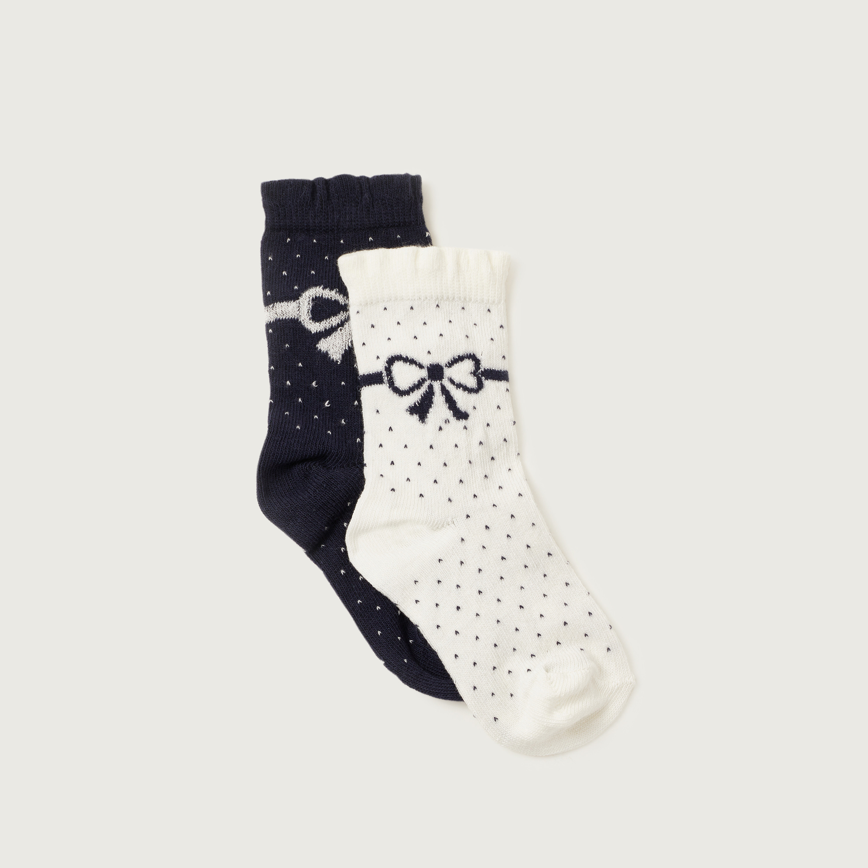 Juniors Print Cotton Socks - Set of 2-baby-girls-accessories-socks-image-2