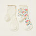 Juniors Floral Print Ankle Length Infant Socks - Set of 2-Socks-thumbnail-0