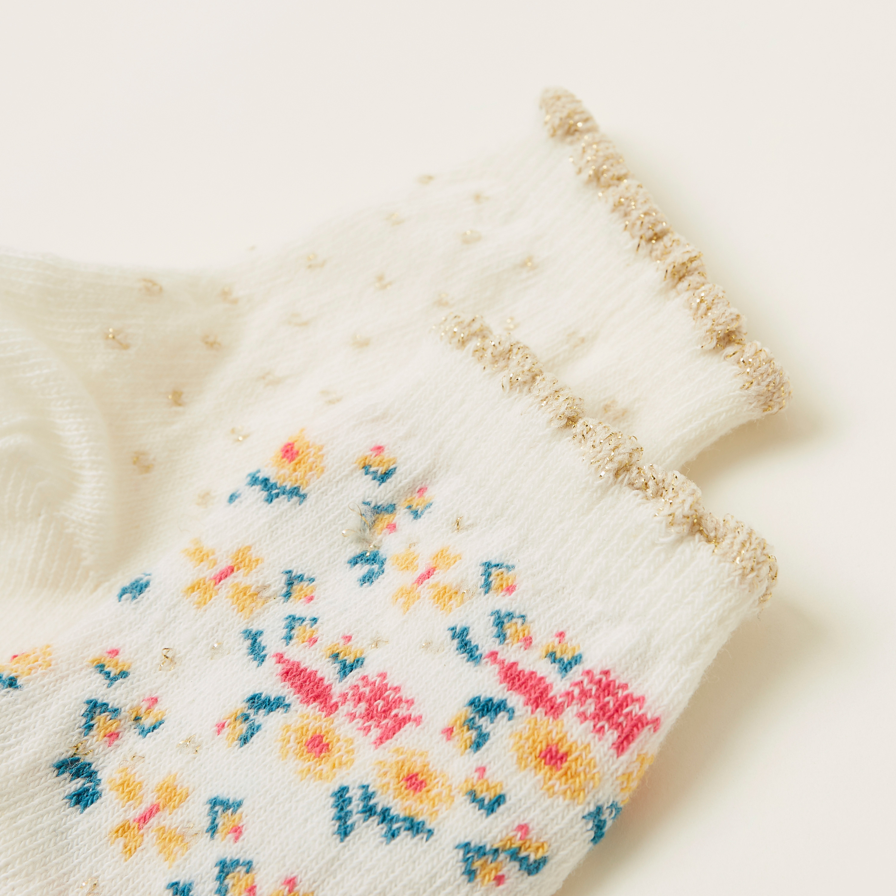 Juniors Floral Print Ankle Length Infant Socks - Set of 2-baby-girls-accessories-socks-image-3
