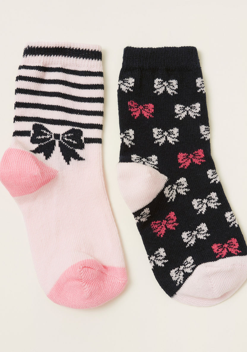 Juniors Printed Socks with Cuffed Hem - Pack of 2-Socks-image-0
