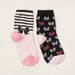 Juniors Printed Socks with Cuffed Hem - Pack of 2-Socks-thumbnail-0