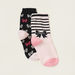 Juniors Printed Socks with Cuffed Hem - Pack of 2-Socks-thumbnail-1