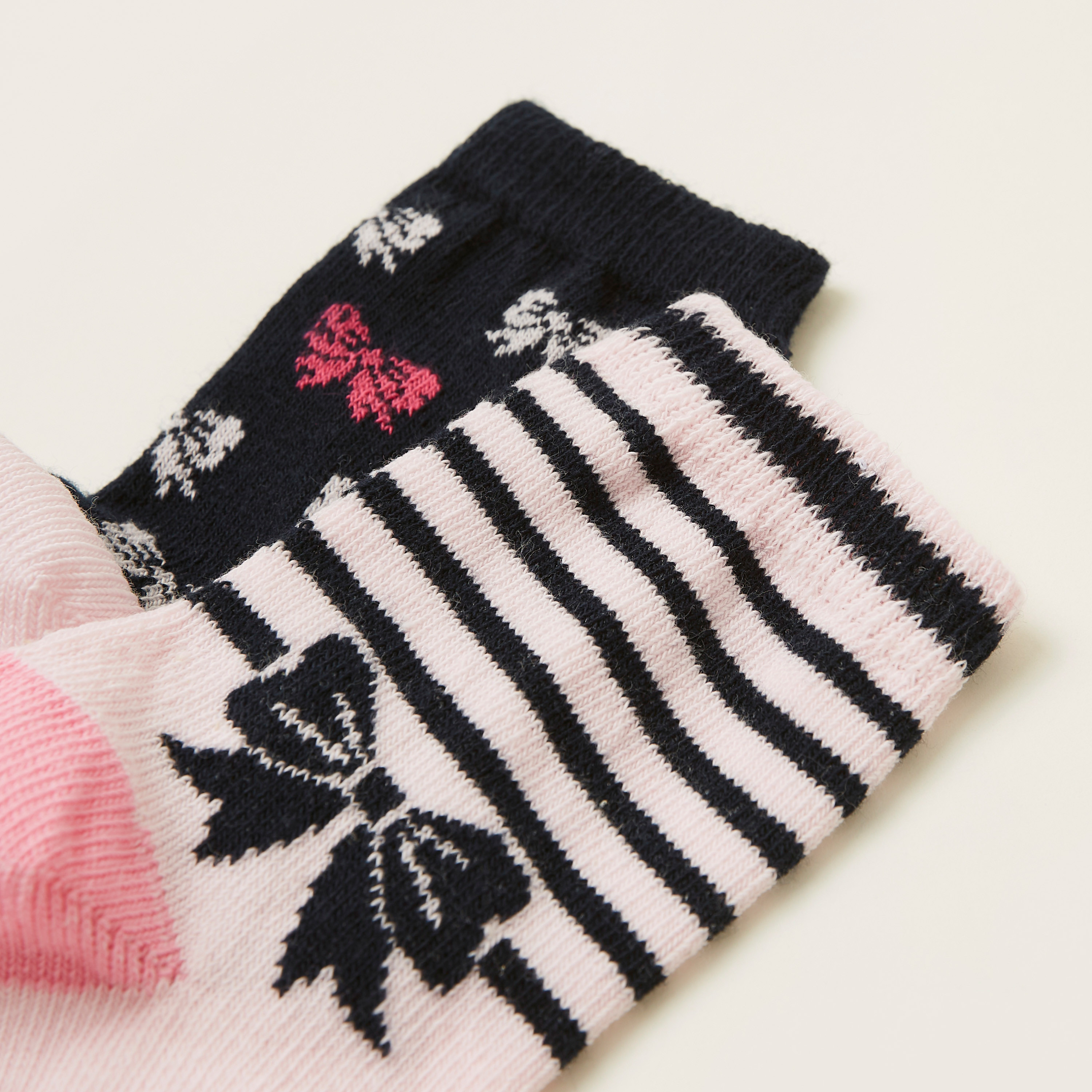 Juniors Printed Socks with Cuffed Hem - Pack of 2-baby-girls-accessories-socks-image-3