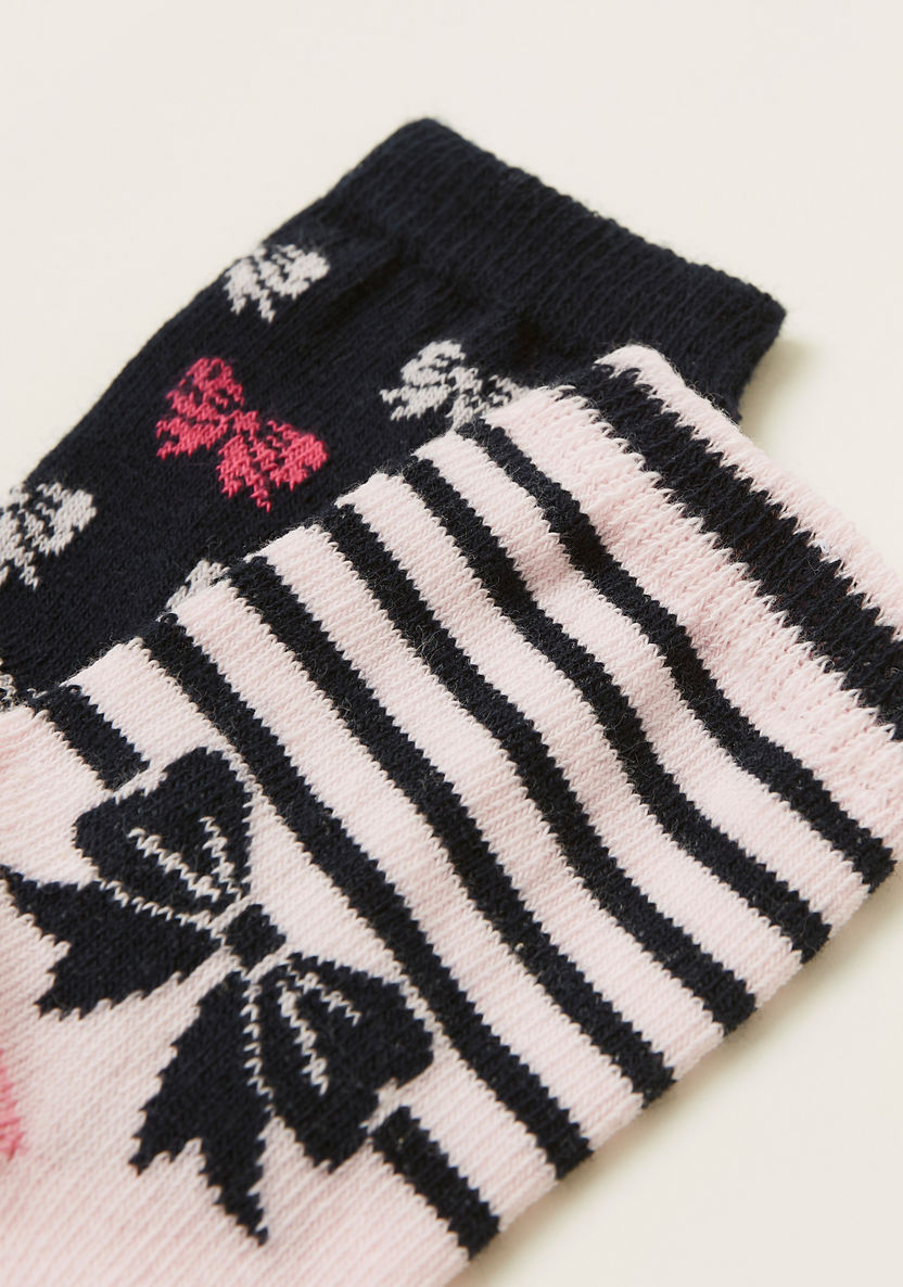 Juniors Printed Socks with Cuffed Hem - Pack of 2-Socks-image-2