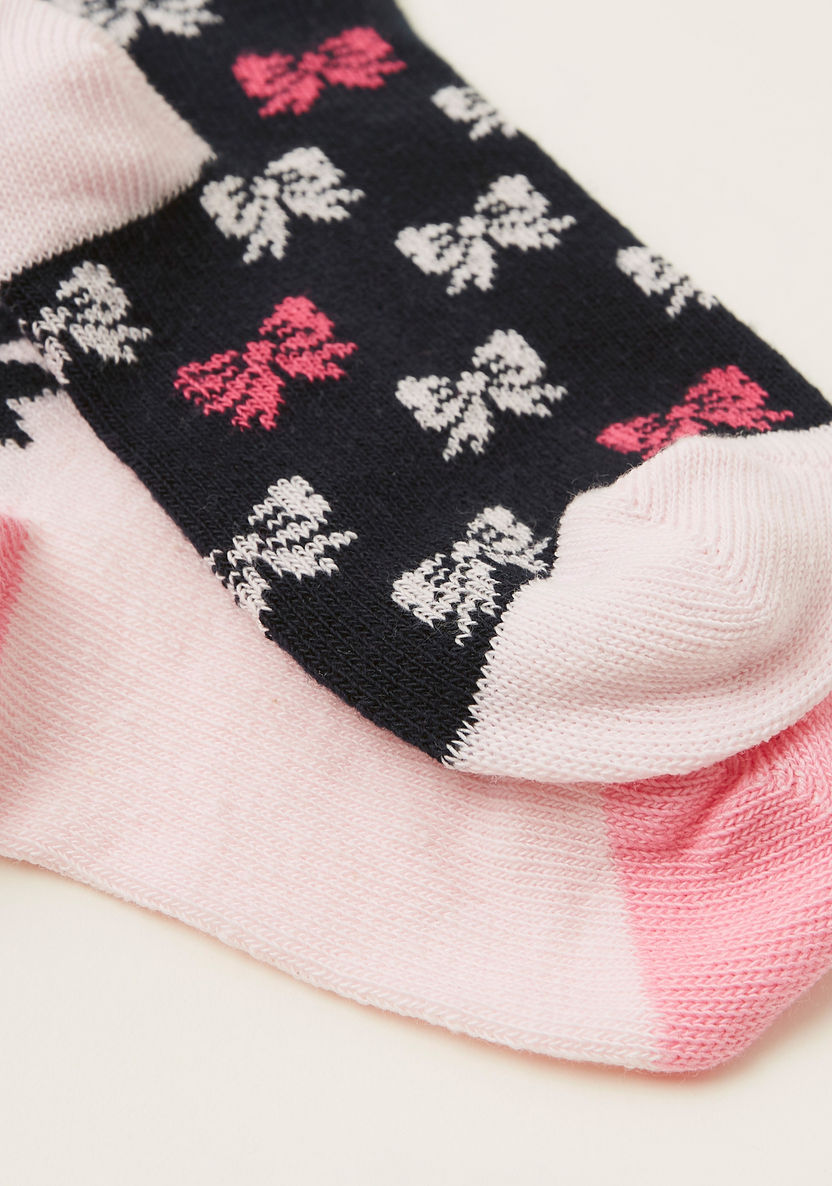 Juniors Printed Socks with Cuffed Hem - Pack of 2-Socks-image-3