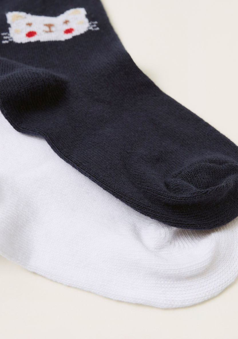 Juniors Printed Socks with Scalloped Hem - Set of 2-Socks-image-3
