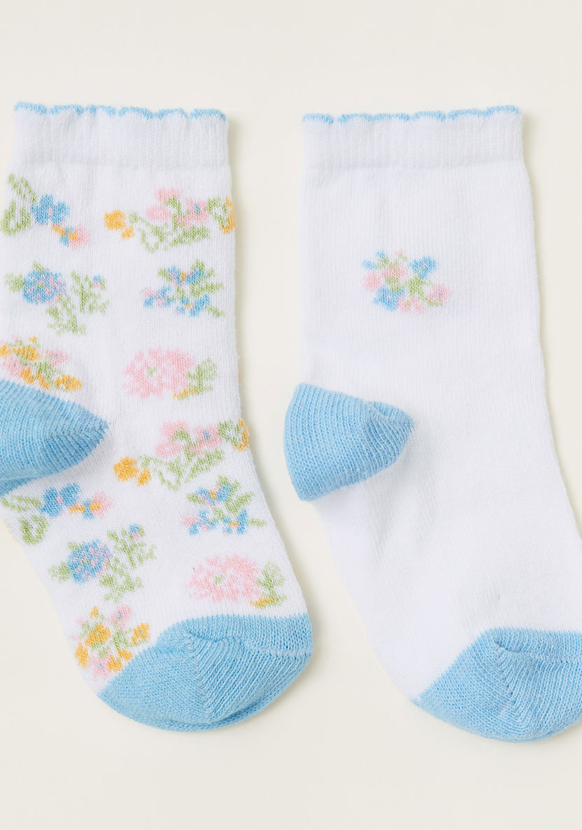 Juniors Floral Print Infant Socks - Set of 2-Socks-image-0
