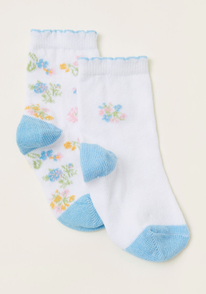 Juniors Floral Print Infant Socks - Set of 2-Socks-image-1