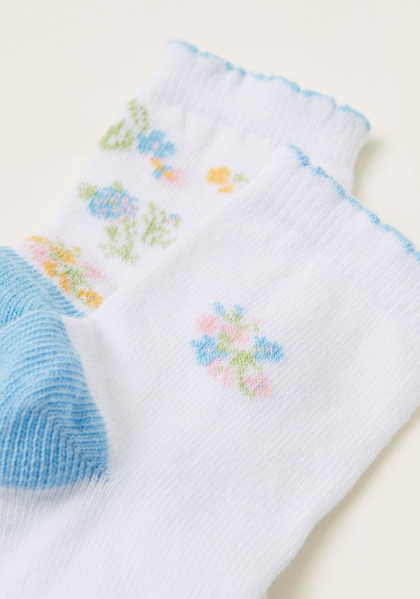 Juniors Floral Print Infant Socks - Set of 2-Socks-image-2