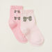 Juniors Printed Socks with Scalloped Hem - Pack of 2-Socks-thumbnail-1