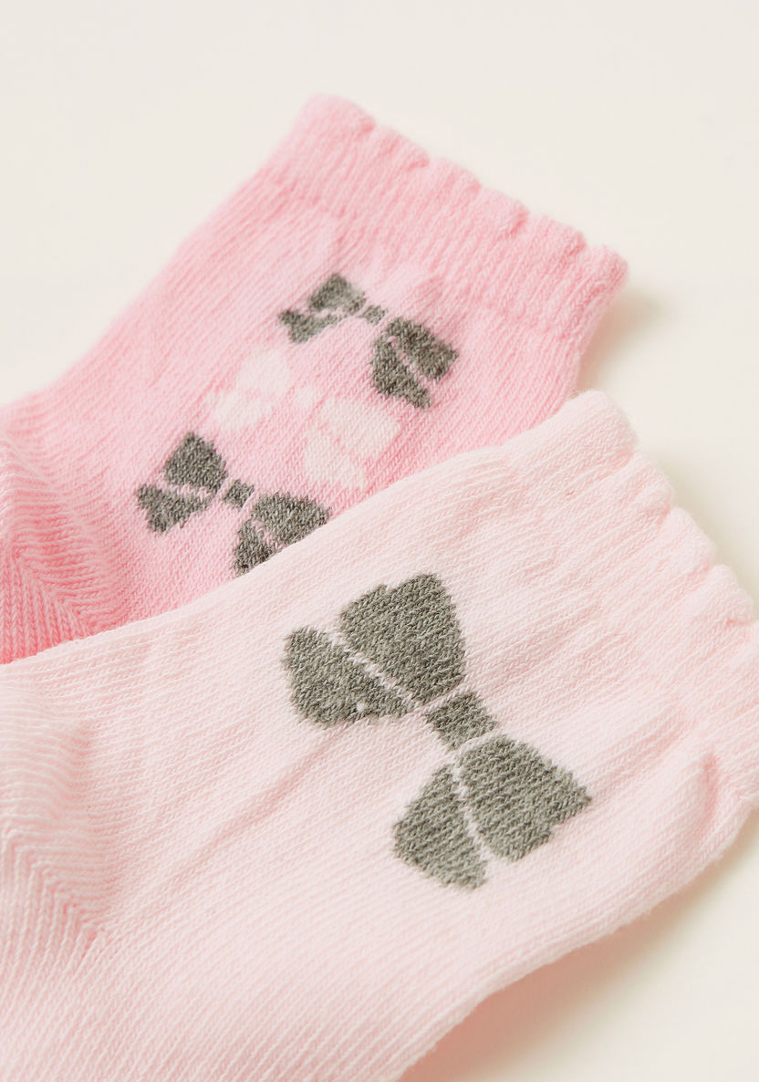 Juniors Printed Socks with Scalloped Hem - Pack of 2-Socks-image-2