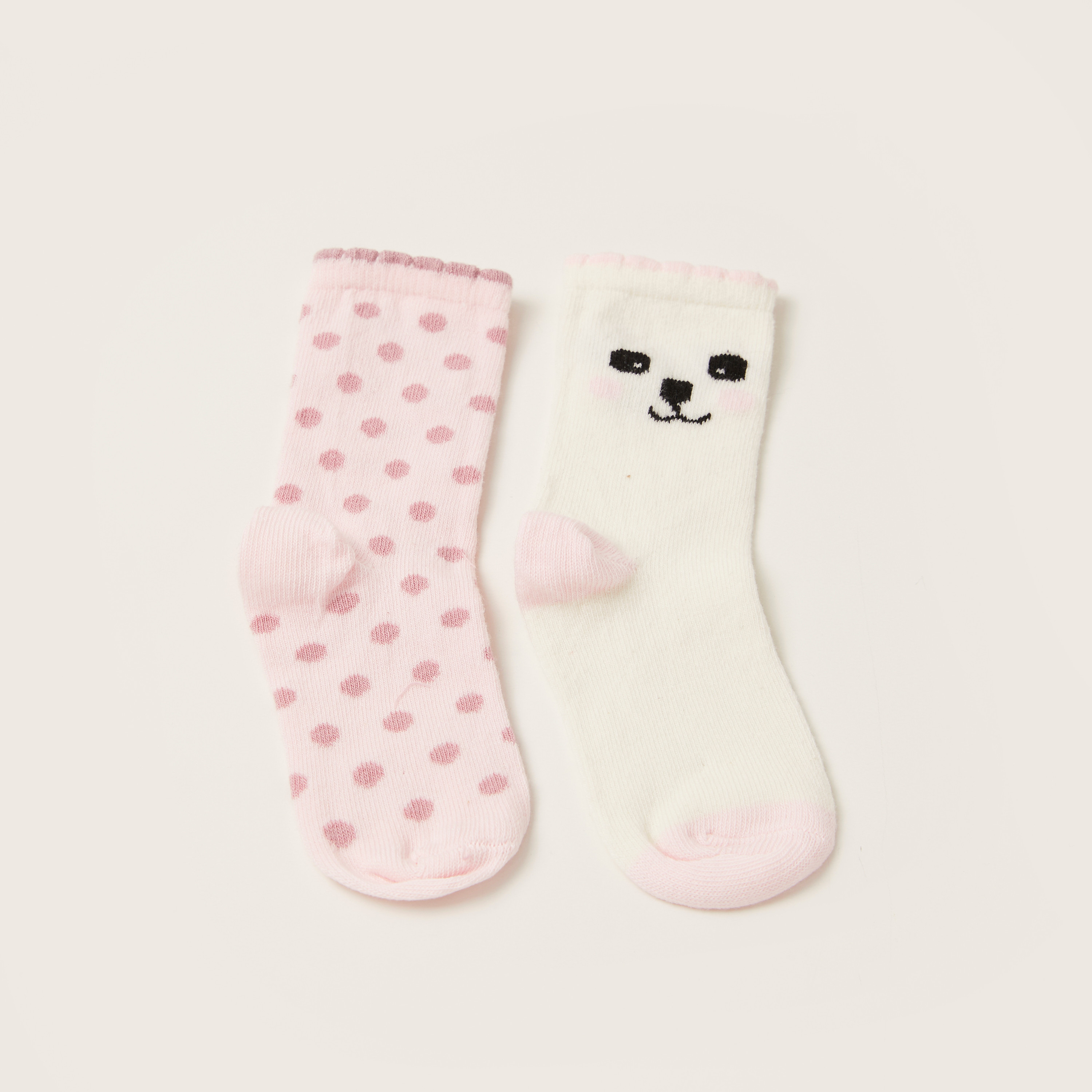 جورب بطول الكاحل بتصاميم متنوعة من جونيورز - طقم من 2-baby-girls-accessories-socks-image-1