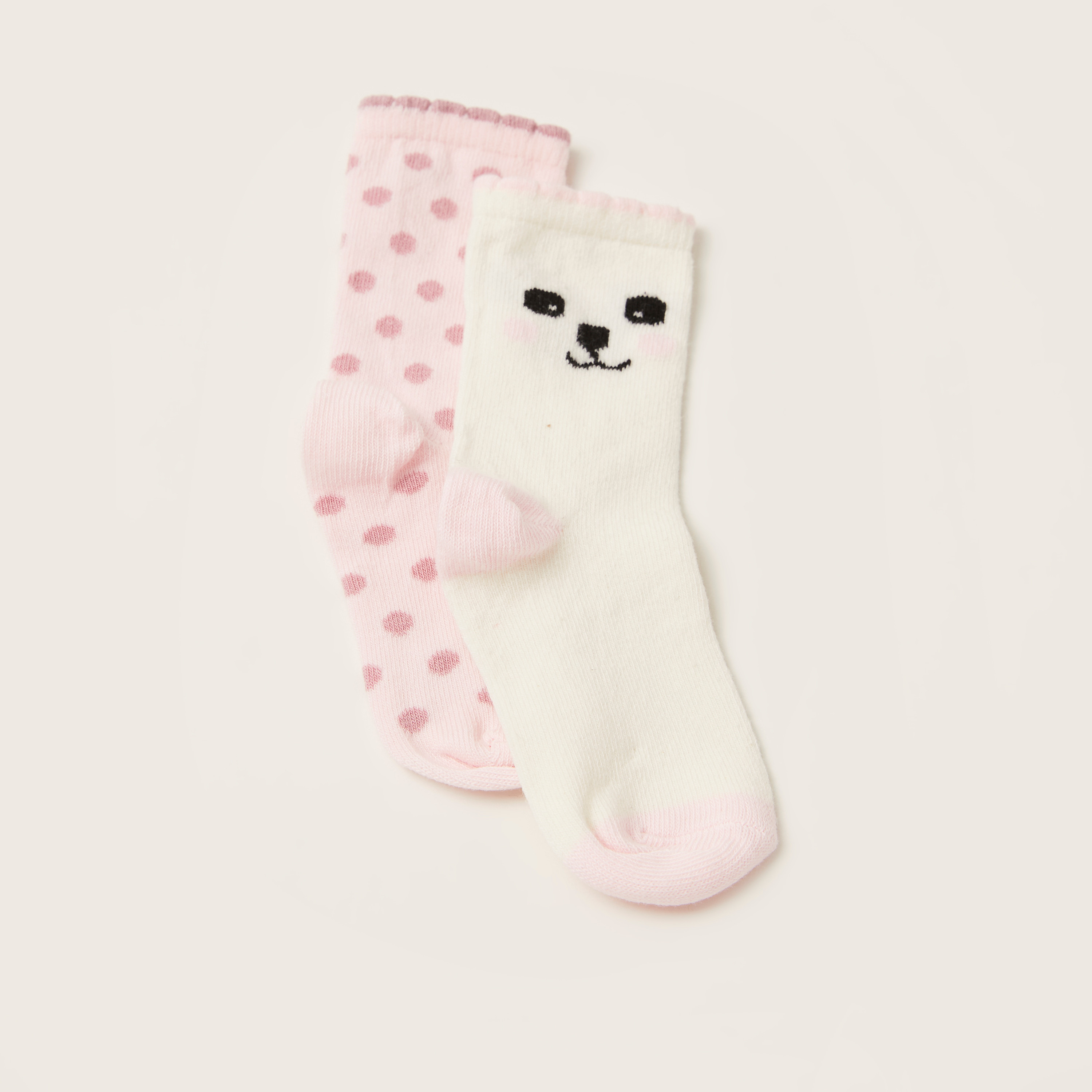 جورب بطول الكاحل بتصاميم متنوعة من جونيورز - طقم من 2-baby-girls-accessories-socks-image-2