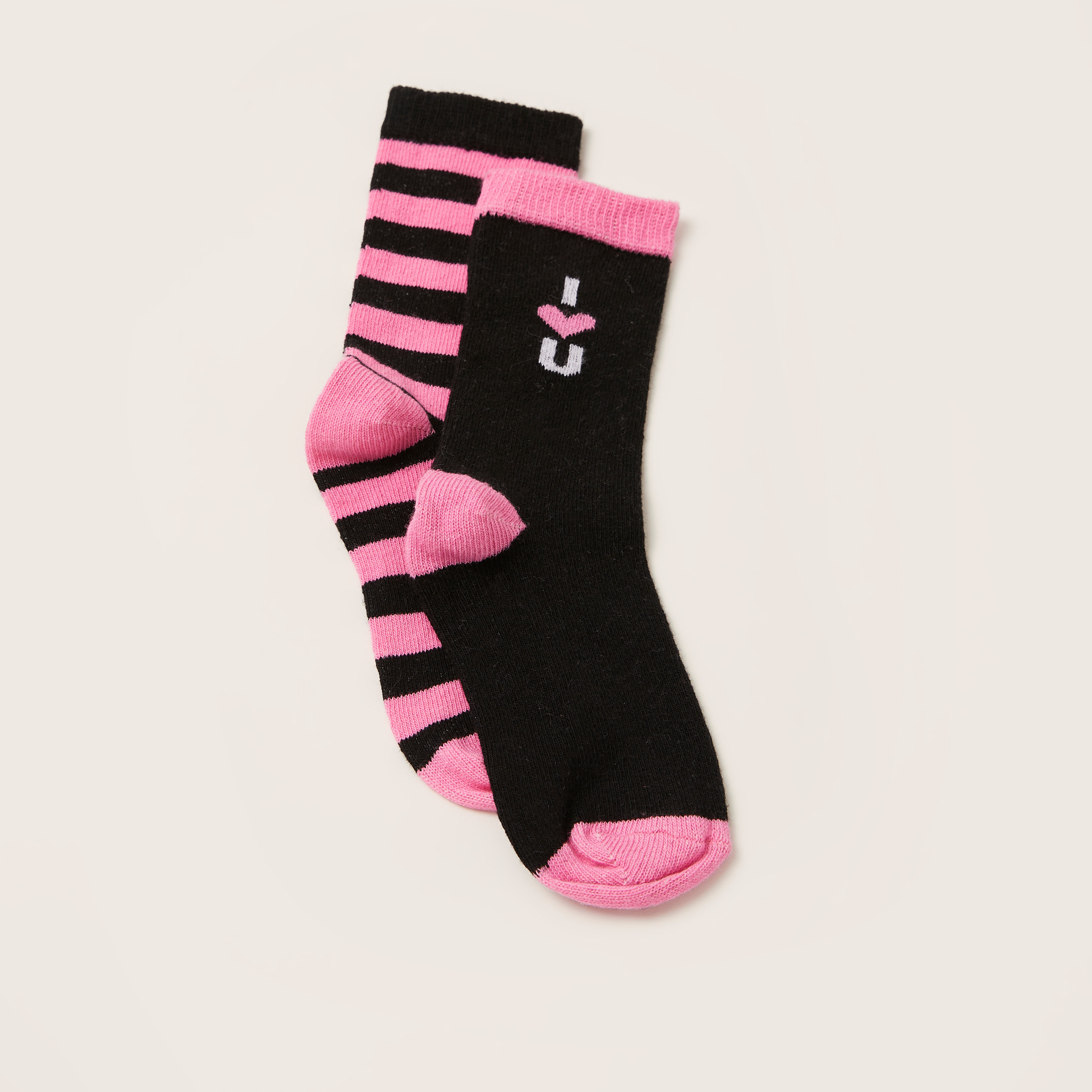 Juniors Assorted Ankle Length Socks - Set of 2-baby-girls-accessories-socks-image-2
