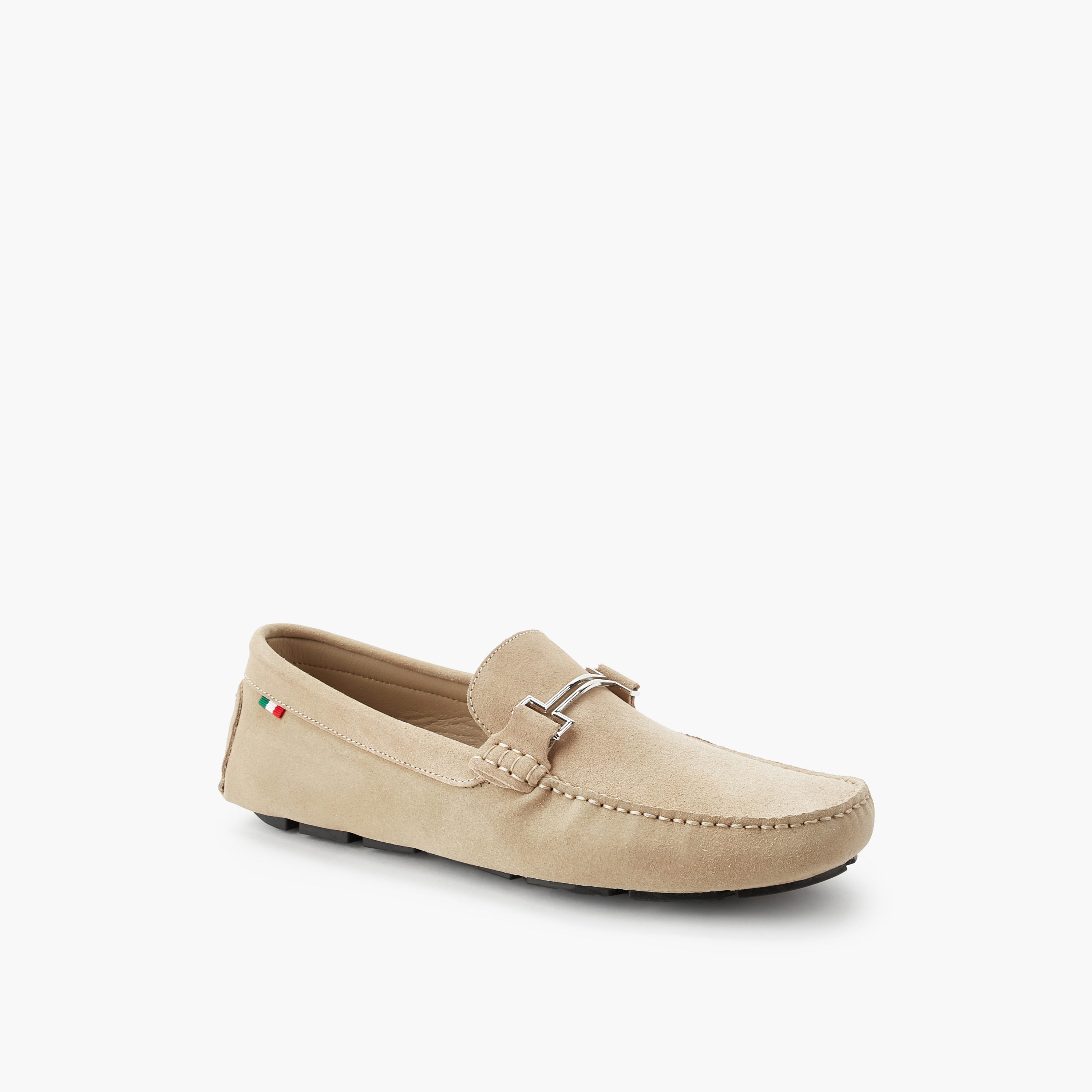 Renzo Ruganni Men Metallic Trim Suede Leather Moccasins-men-shoes-loafersandmoccasins-image-2
