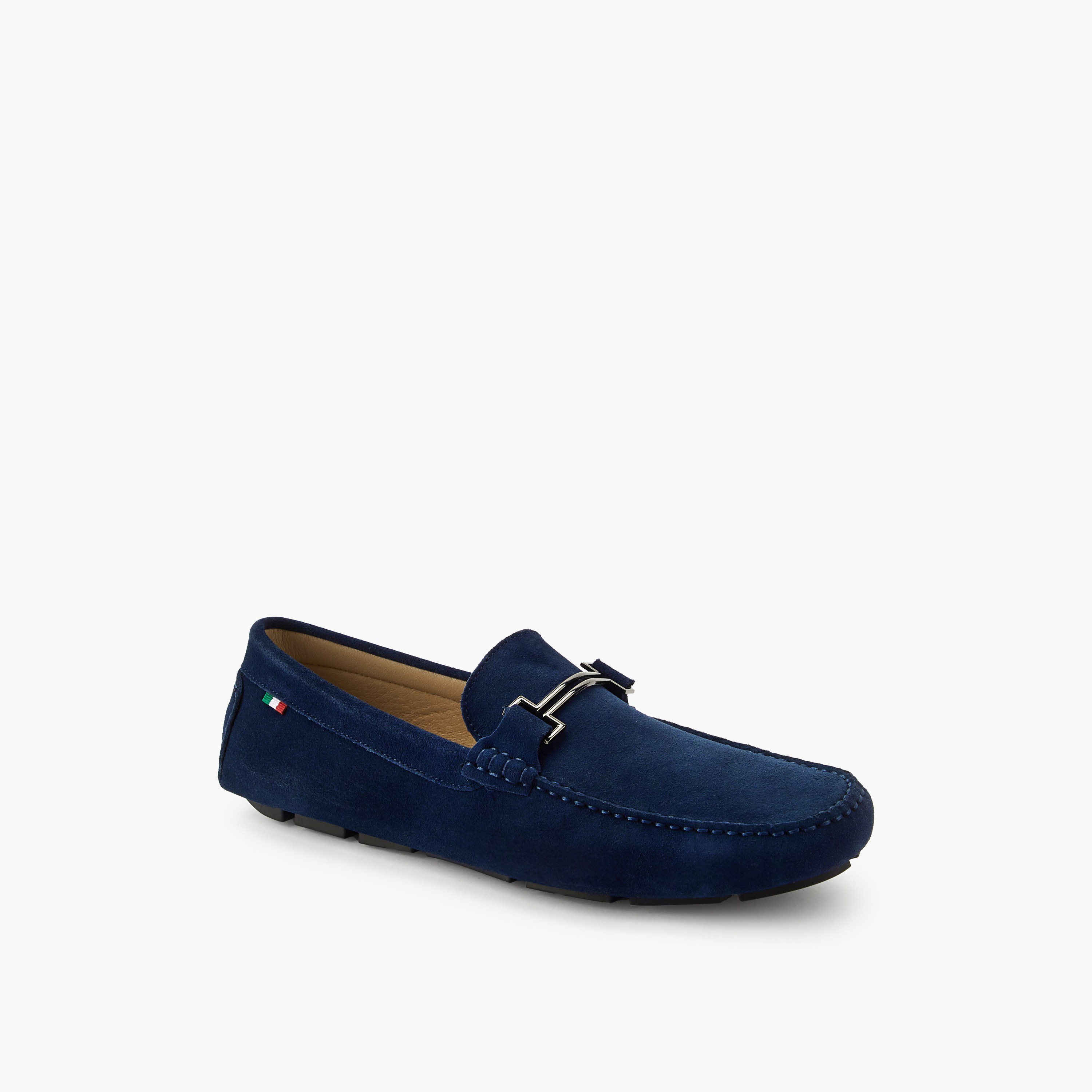 Renzo Ruganni Men Metallic Trim Suede Leather Moccasins-men-shoes-loafersandmoccasins-image-2