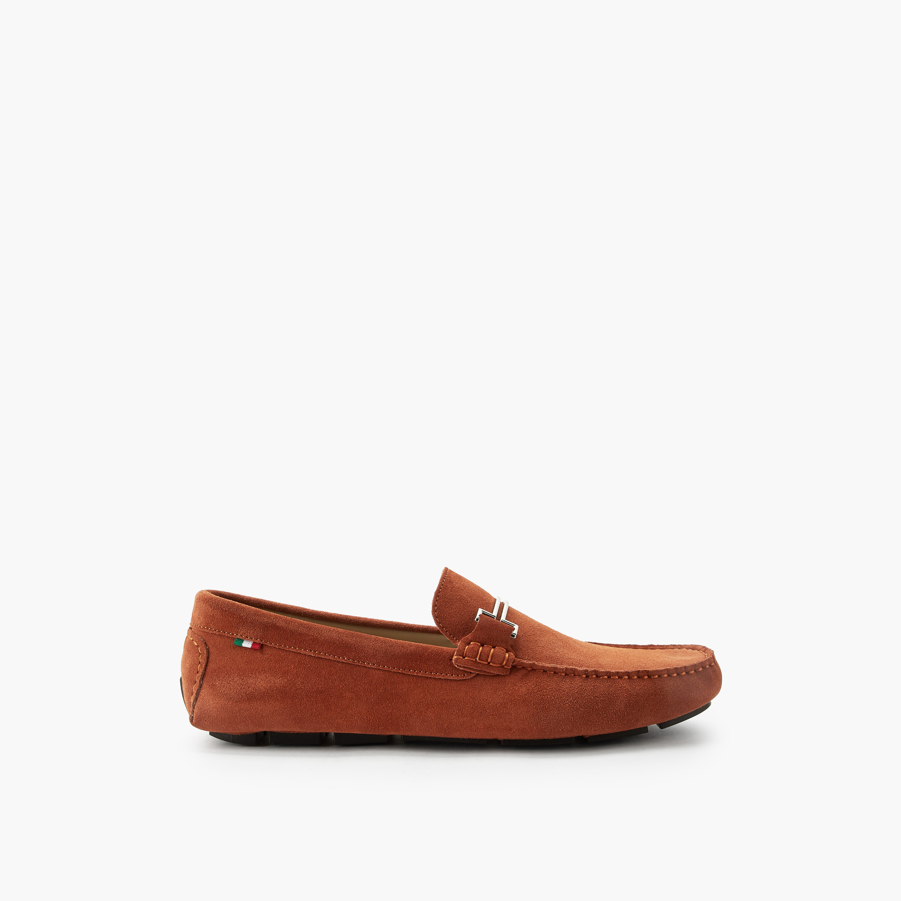 Renzo Ruganni Men Metallic Trim Suede Leather Moccasins-men-shoes-loafersandmoccasins-image-3