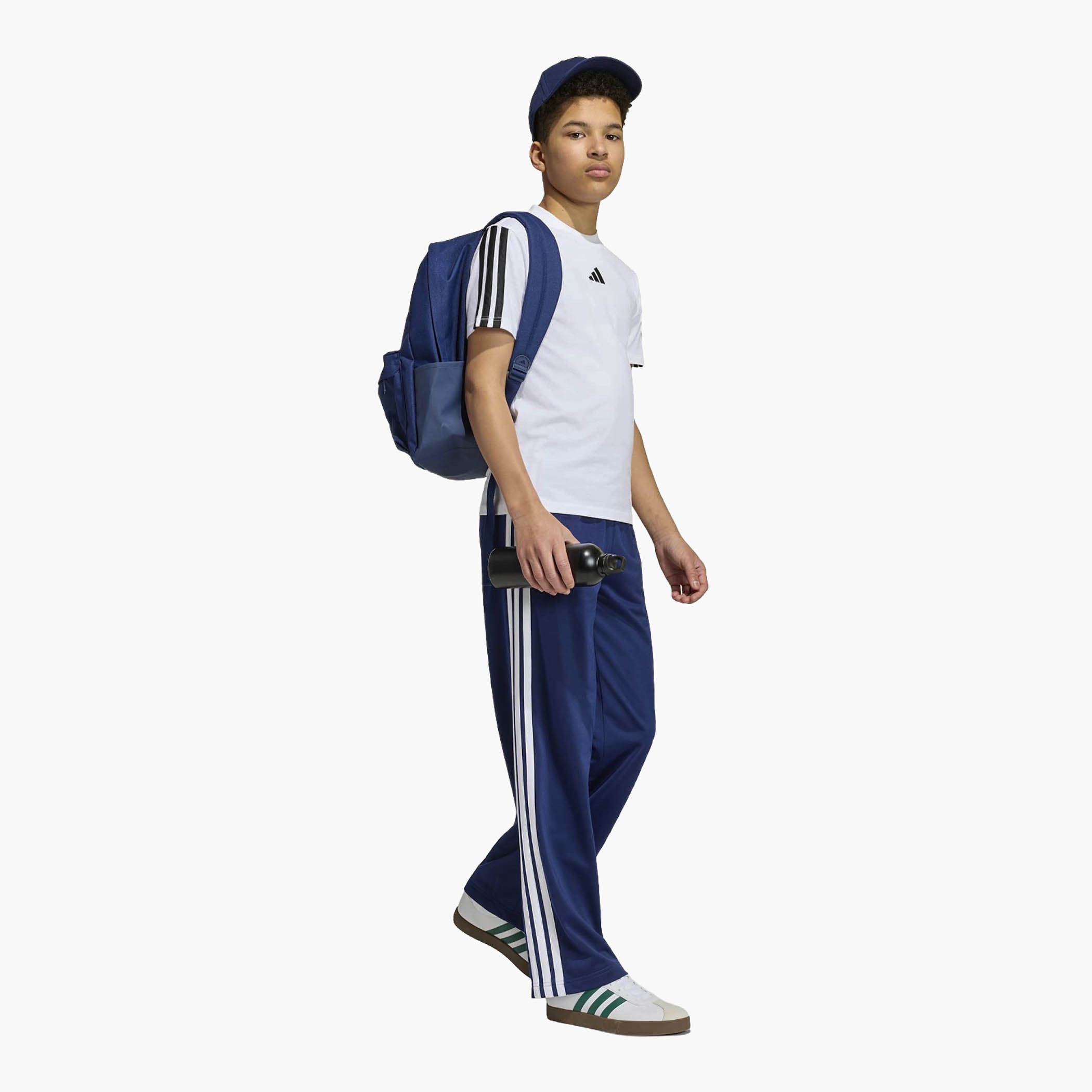 adidas Elasticated Drawstring Waist Track Pants with Side Stripes-boys-clothing-bottoms-joggersandtrackpants-image-6