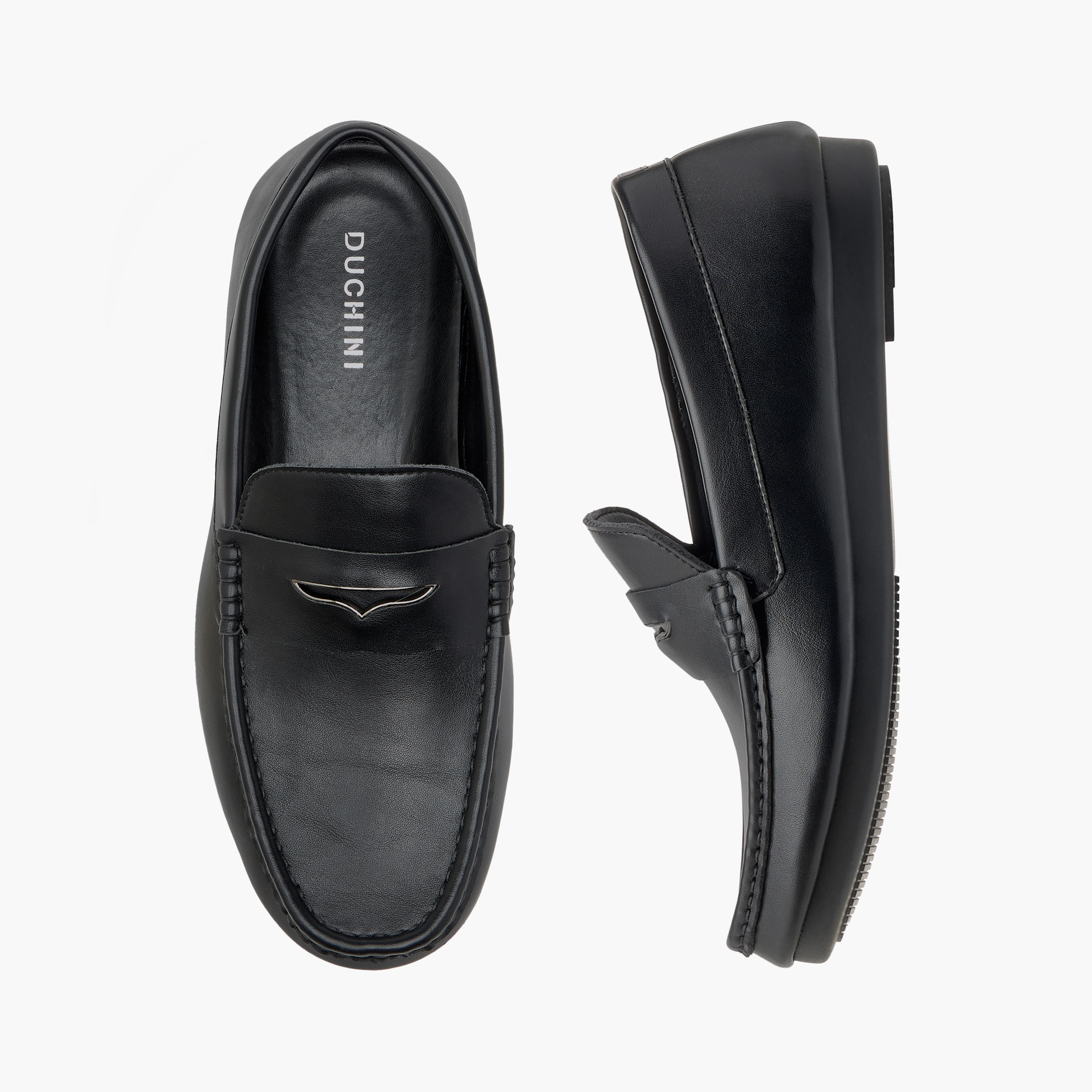 Duchini Men's Solid Slip-On Moccasins with Cutout Detail-men-shoes-formalshoes-image-1